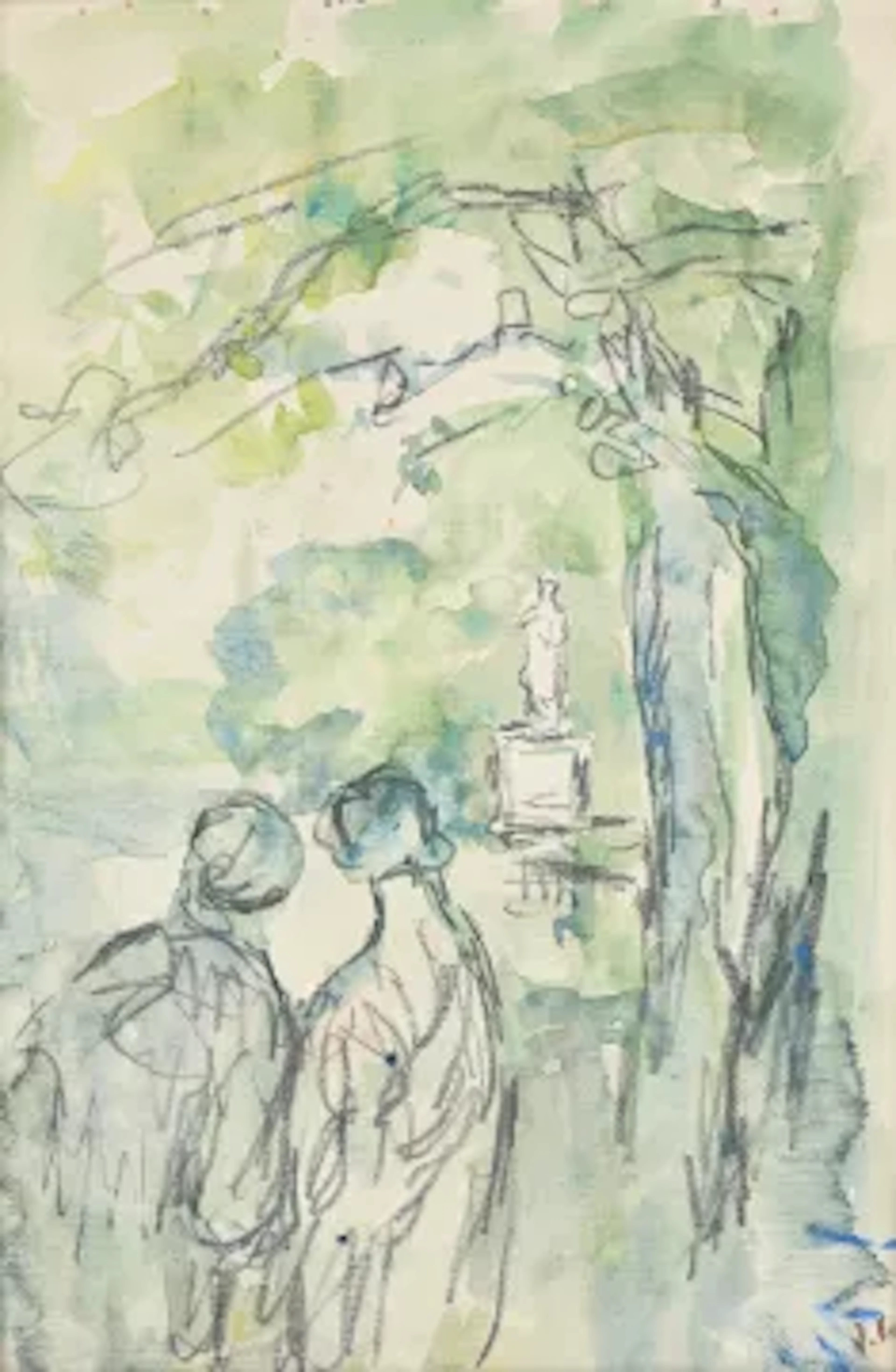 PIERRE LAPRADE (FRENCH 1875 - 1934), PERSONNAGES DANS UN PARC