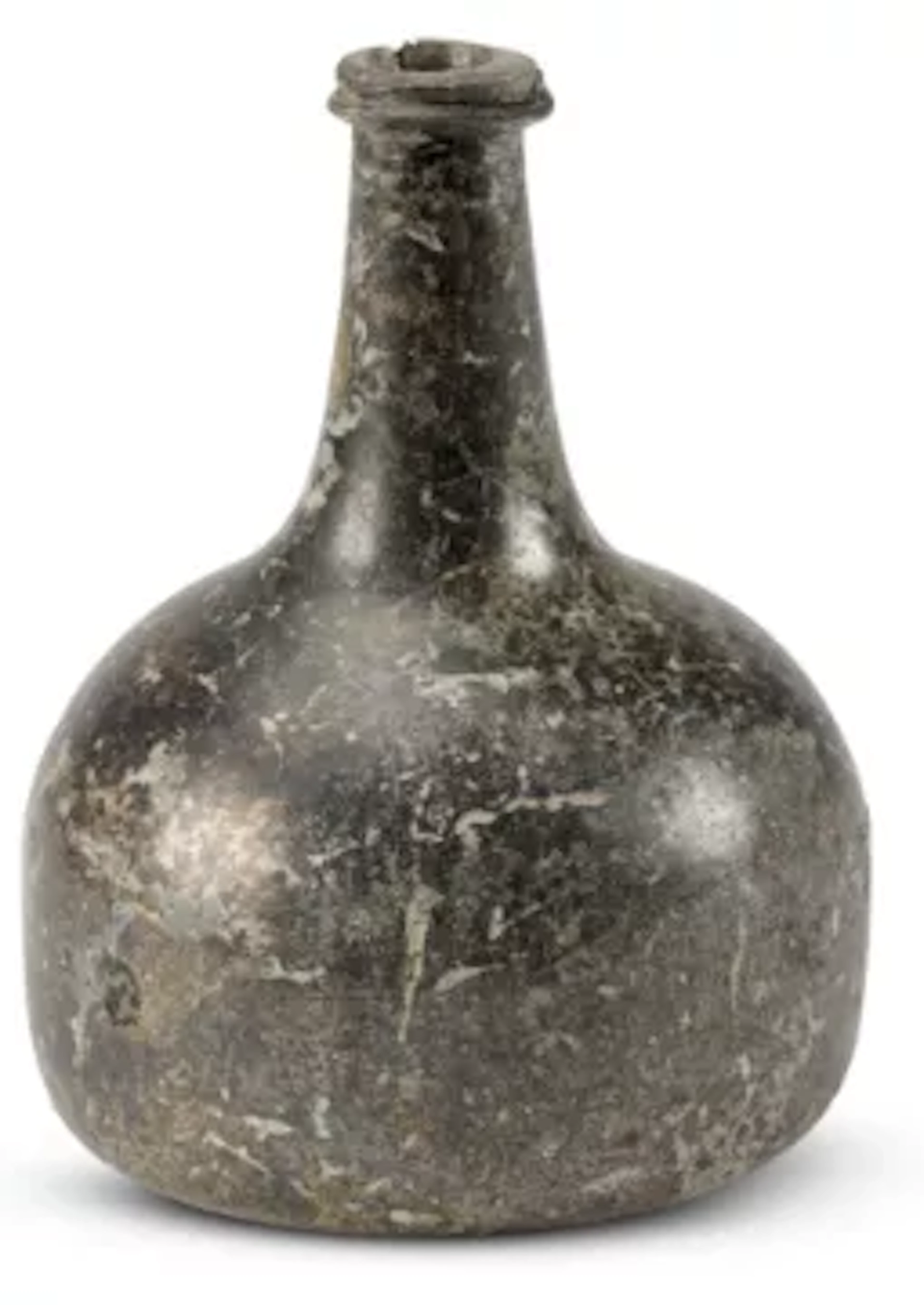 A GLASS ONION SHAPED WINE BOTTLE, ENGLISH, CIRCA 1700