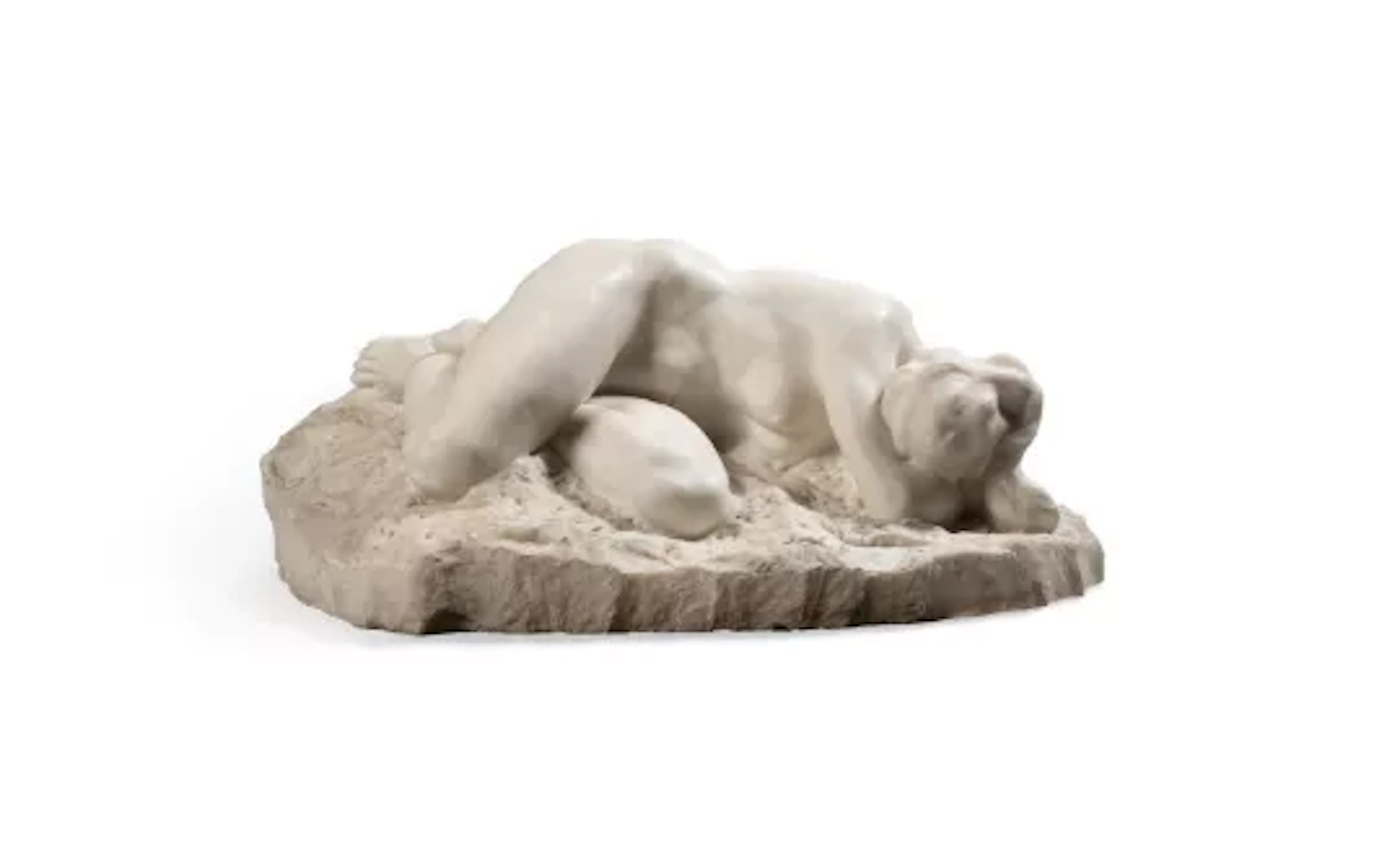 λ ALFREDO PINA (ITALIAN, 1883-1969)- A CARVED WHITE MARBLE FIGURE