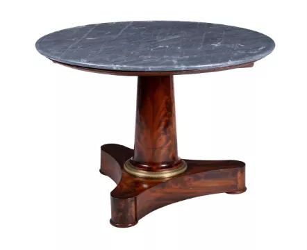 A CHARLES X OR LOUIS-PHILIPPE MAHOGANY, GILT-METAL MOUNTED AND MARBLE