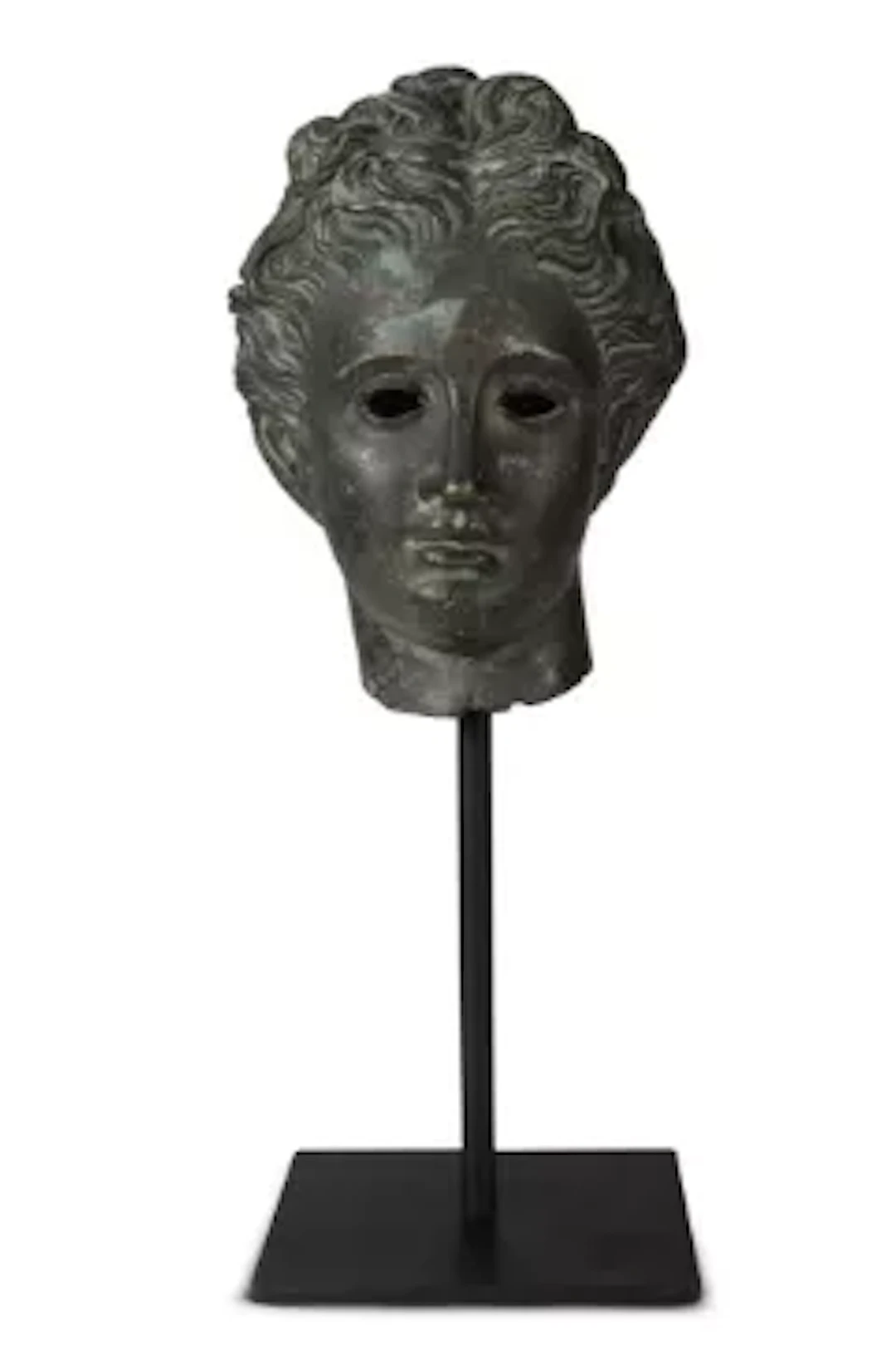 AFTER THE ANTIQUE, A BRONZE HEAD OF APOLLO BELVEDERE, 18/19TH CENTURY