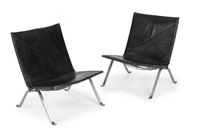 POUL KJÆRHOLM (DANISH, 1929-1980), PAIR OF PK22 CHAIRS; DESIGNED 1956;