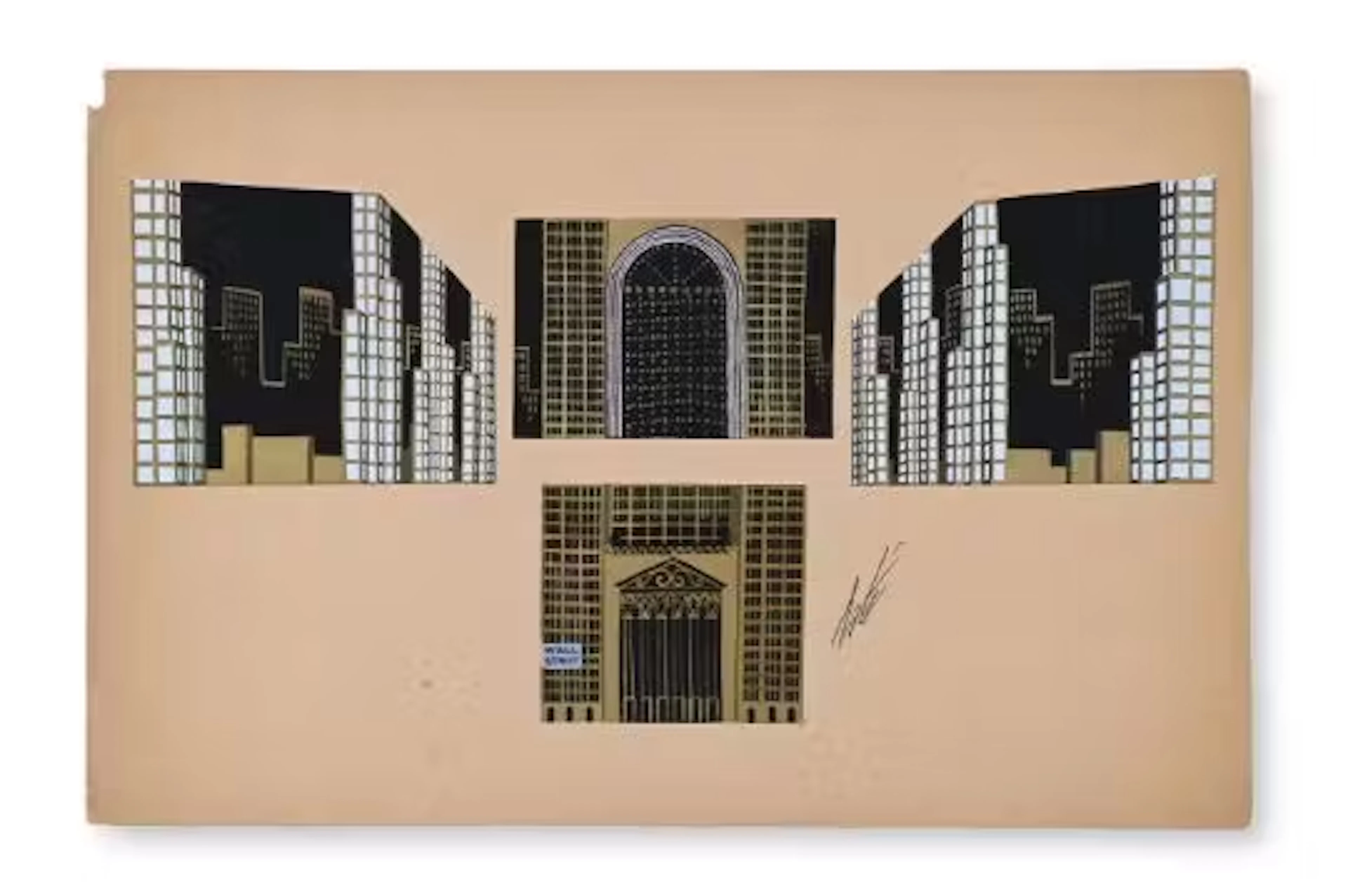 λ ERTÉ (FRENCH, 1892-1990), 'WALL STREET' DRAWING; CIRCA 1930
