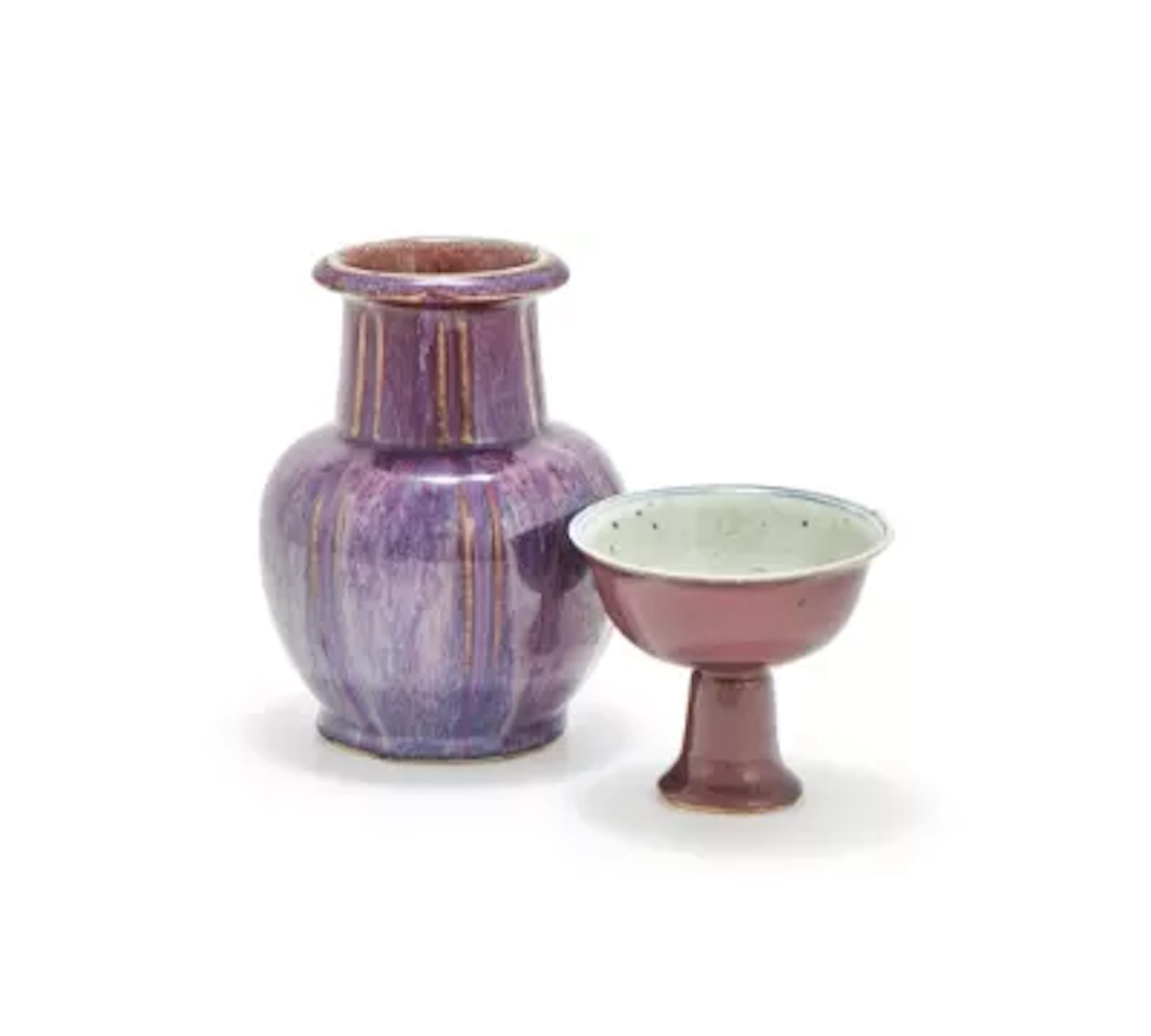 A Chinese flambe glazed 'Pomegranate' vase, 18th century