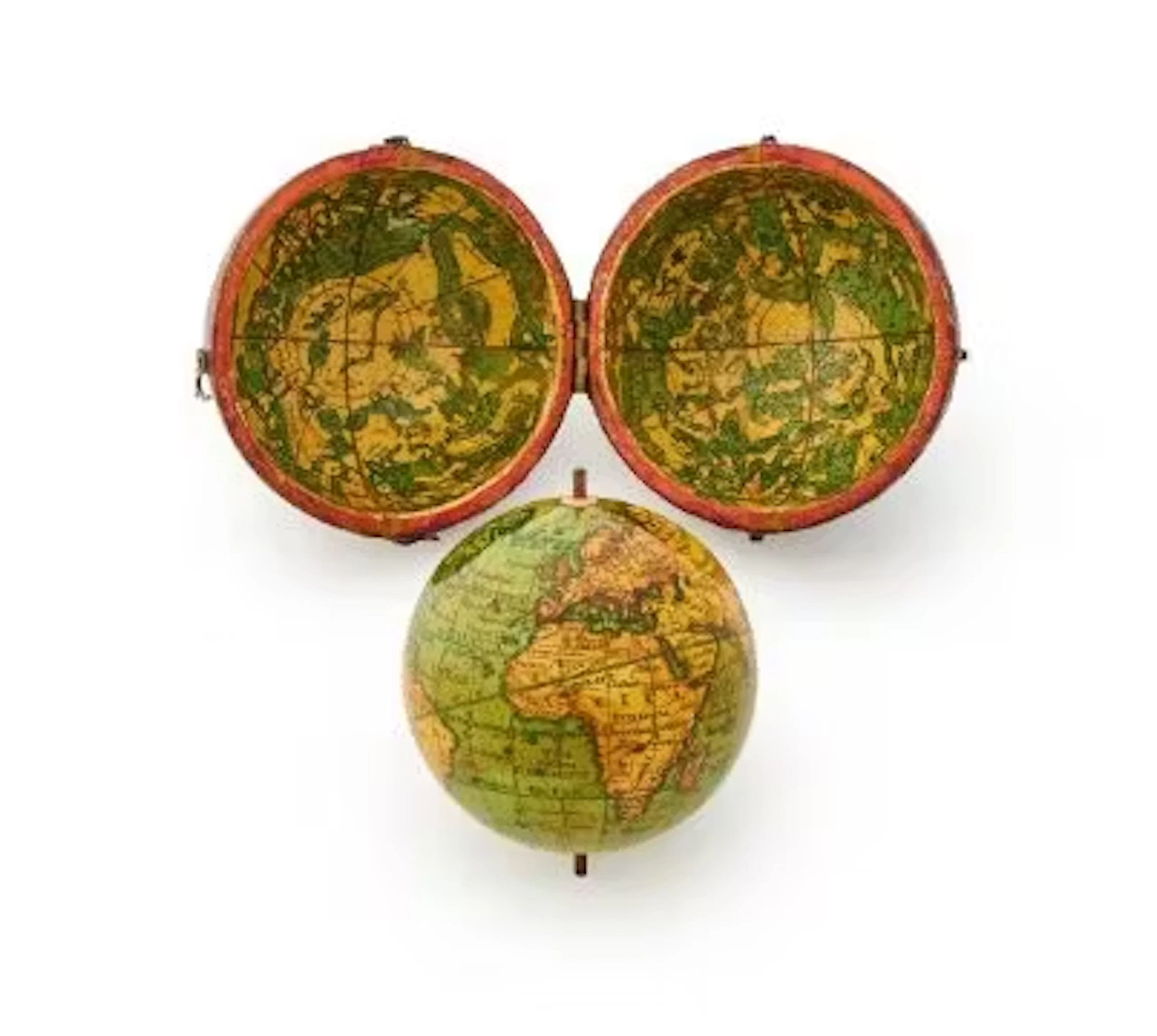 A FINE REGENCY 2.75 INCH TERRESTRIAL POCKET GLOBE