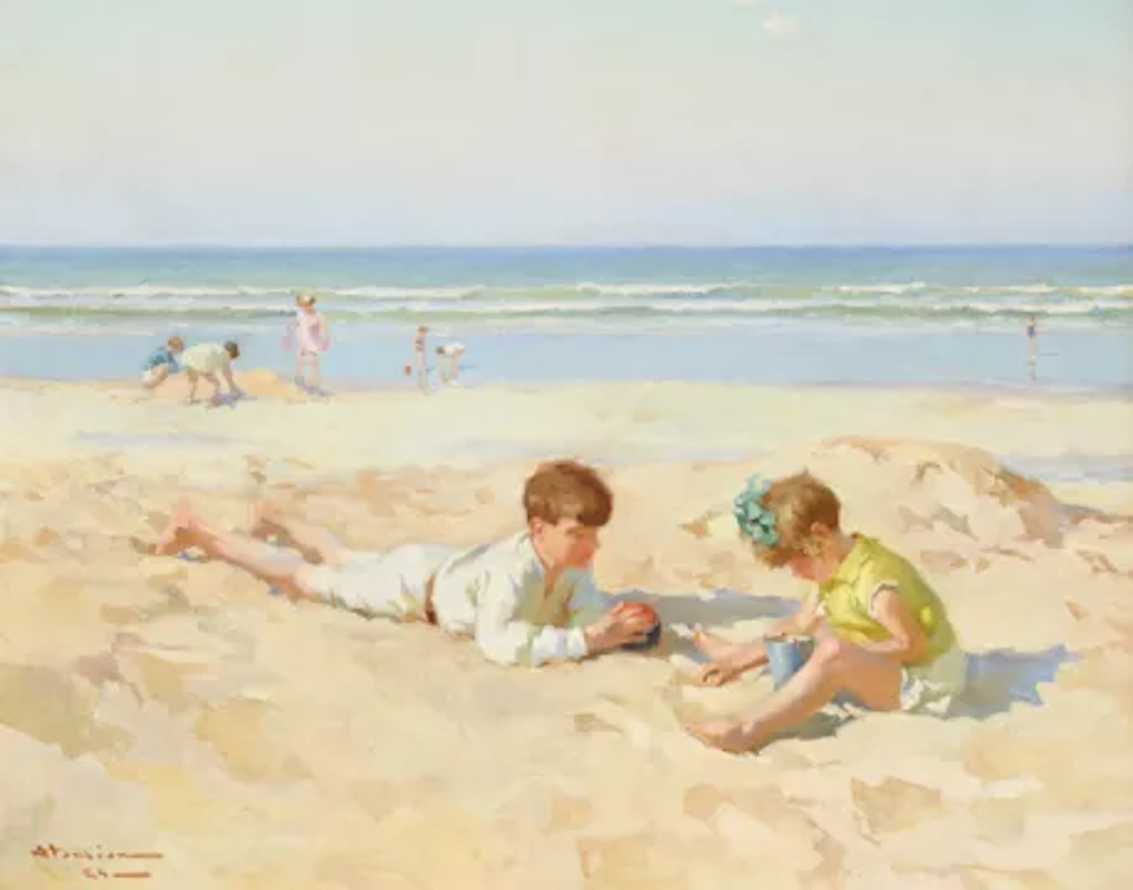 ‡ CHARLES GARABED ATAMIAN (ARMENIAN 1872-1947), ON THE BEACH