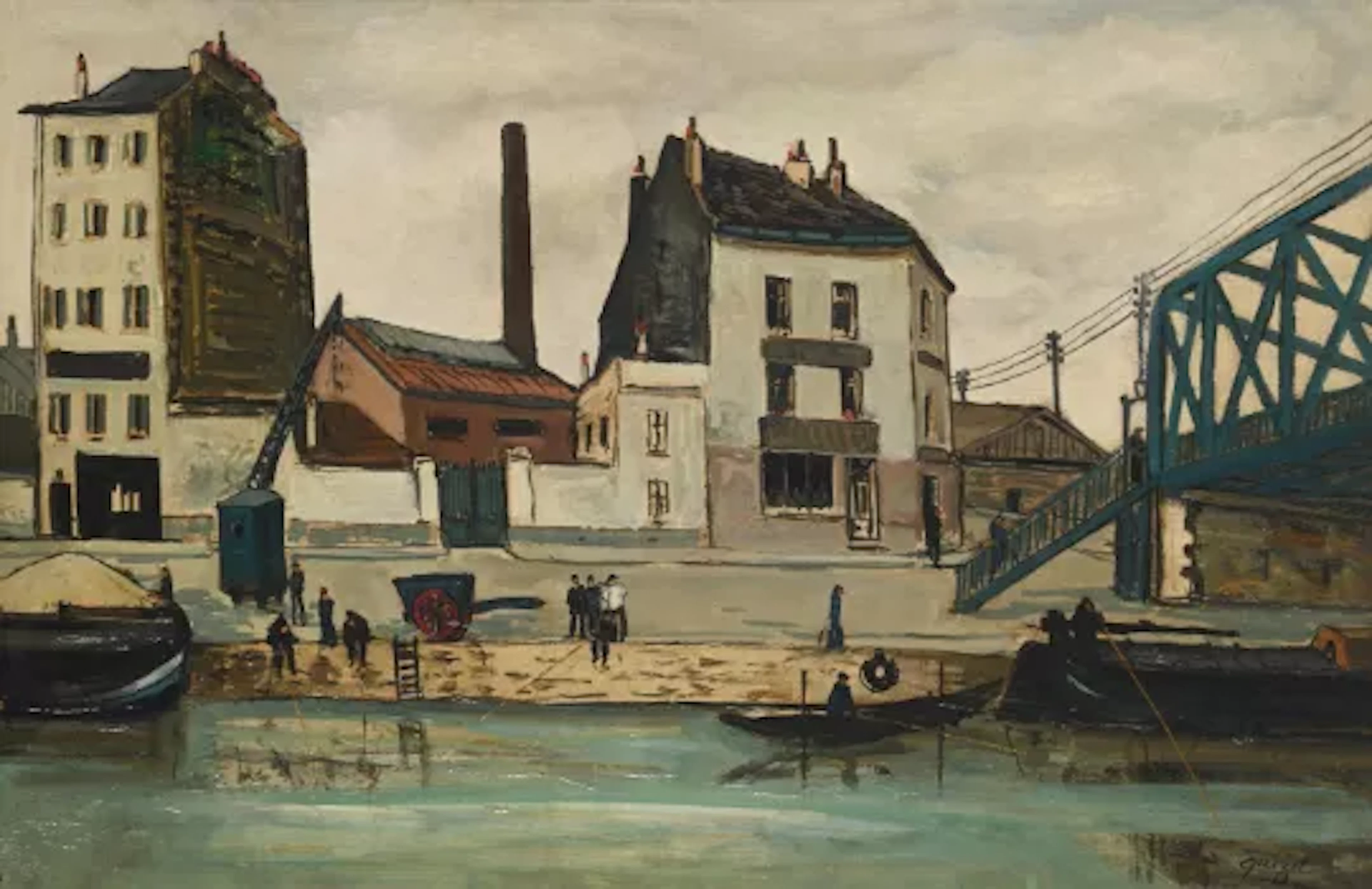 ALPHONSE LEON QUIZET (1885-1955), CANAL D'AUBERVILLIERS