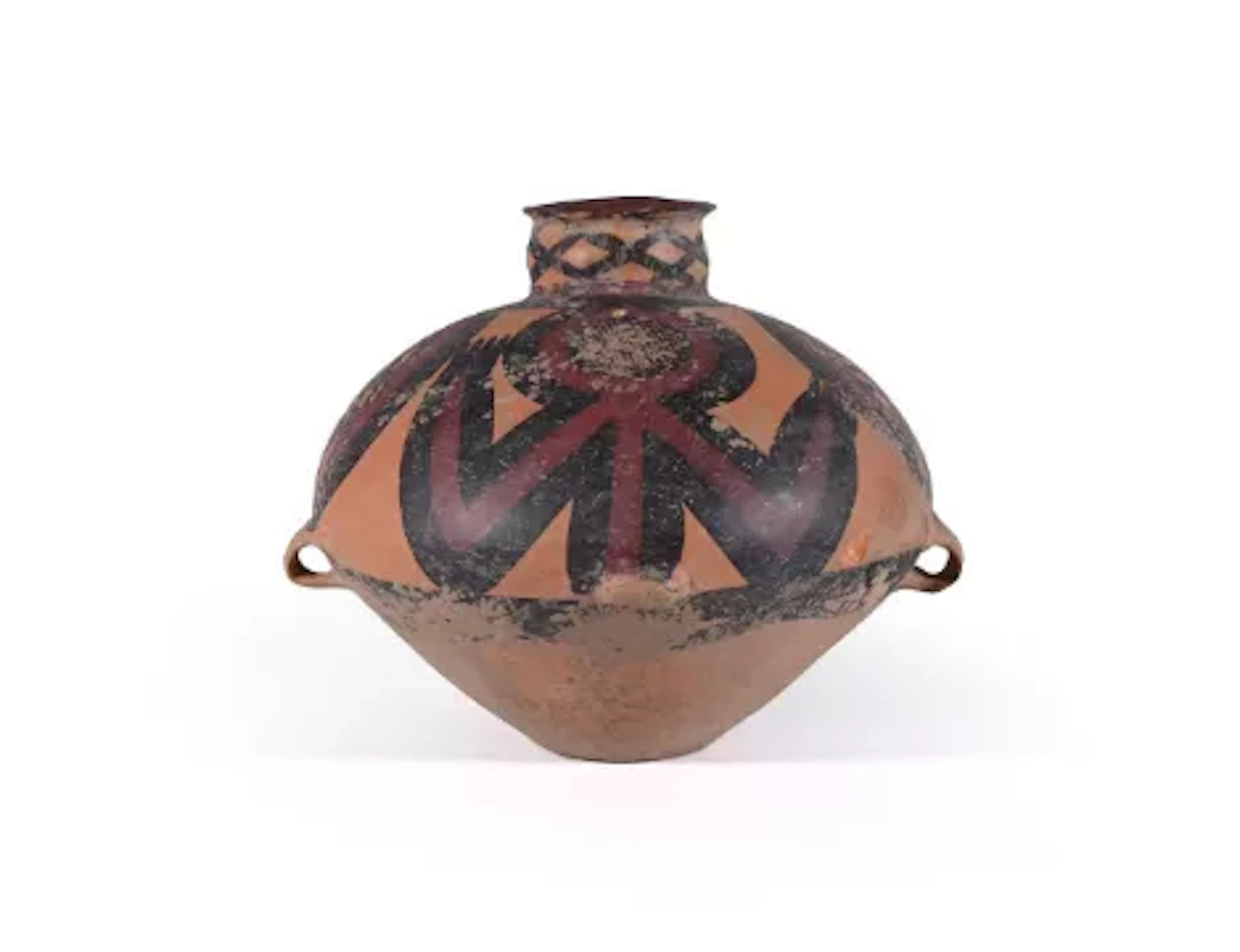 A large Chinese painted pottery jar