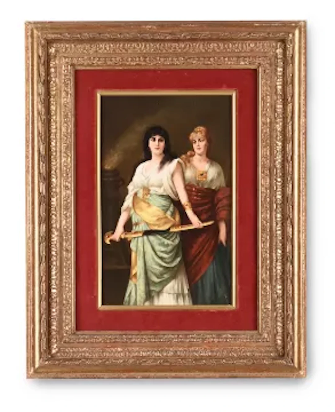 A BERLIN (K.P.M) PORCELAIN RECTANGULAR PLAQUE PAINTED WITH JUDITH