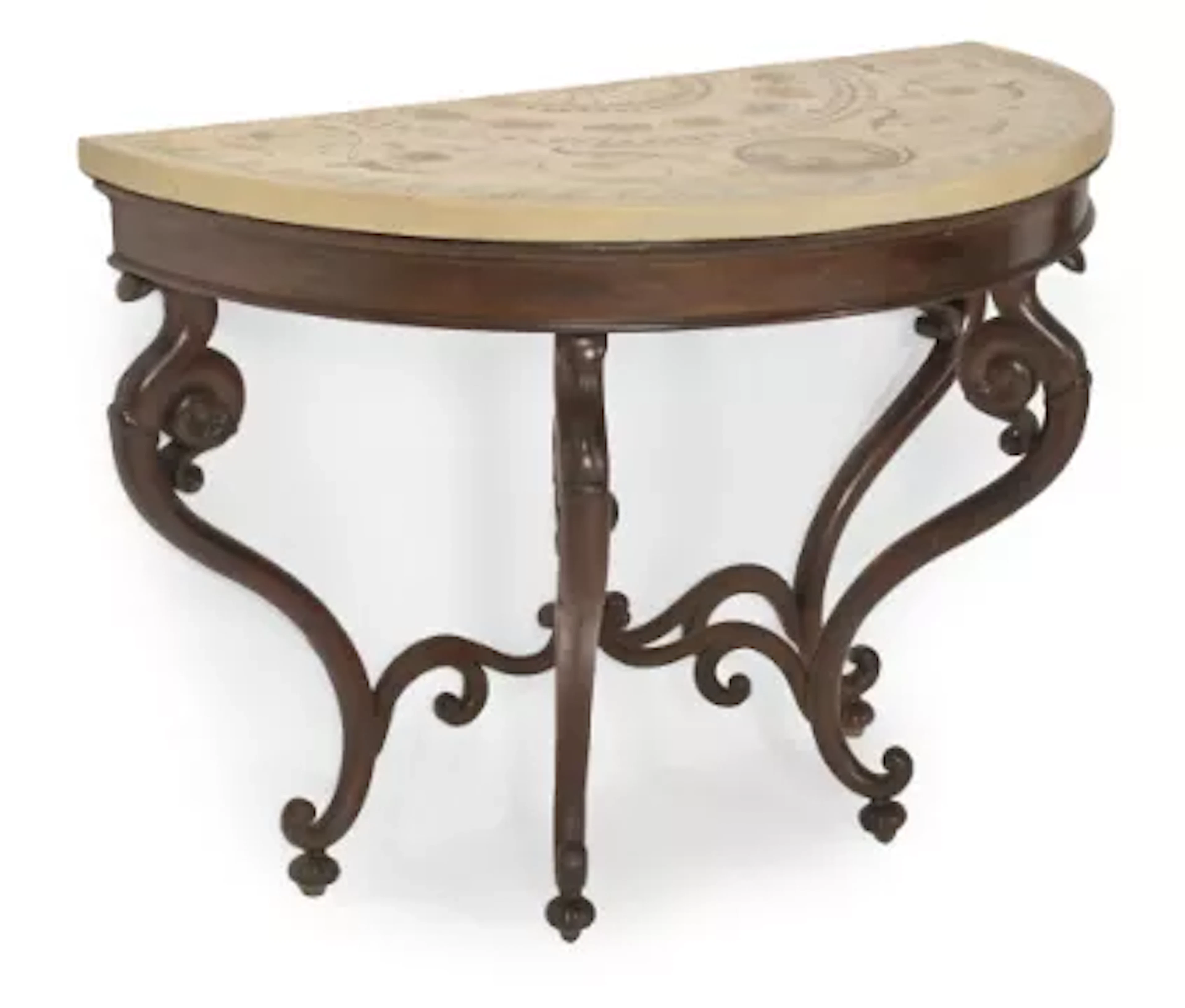 AN ITALIAN MAHOGANY AND SCAGLIOLA CONSOLE TABLE, FIRST QUARTER 19TH CENTURY