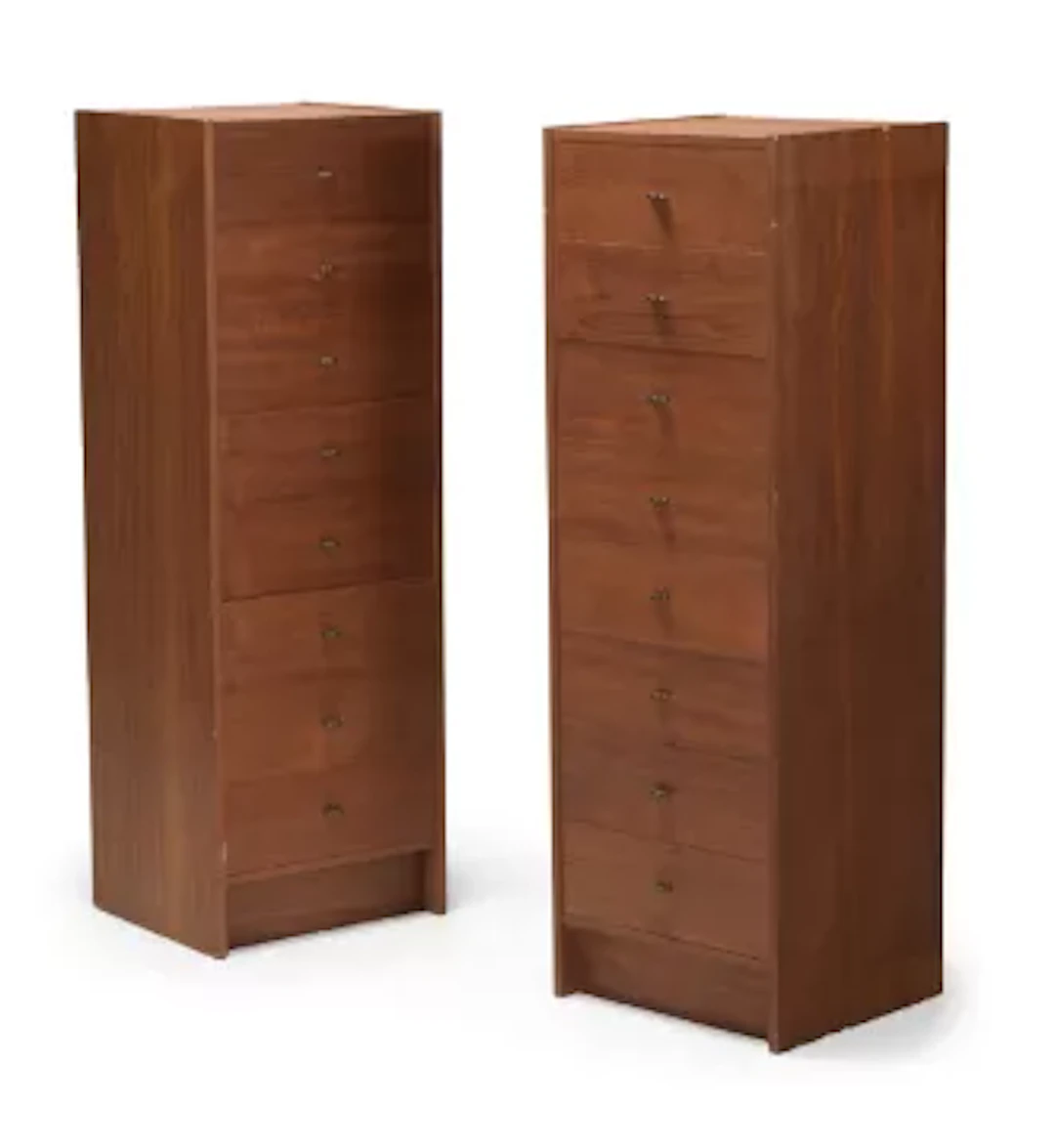 DANISH, TWO TALLBOY DRESSERS, MID 20TH CENTURY