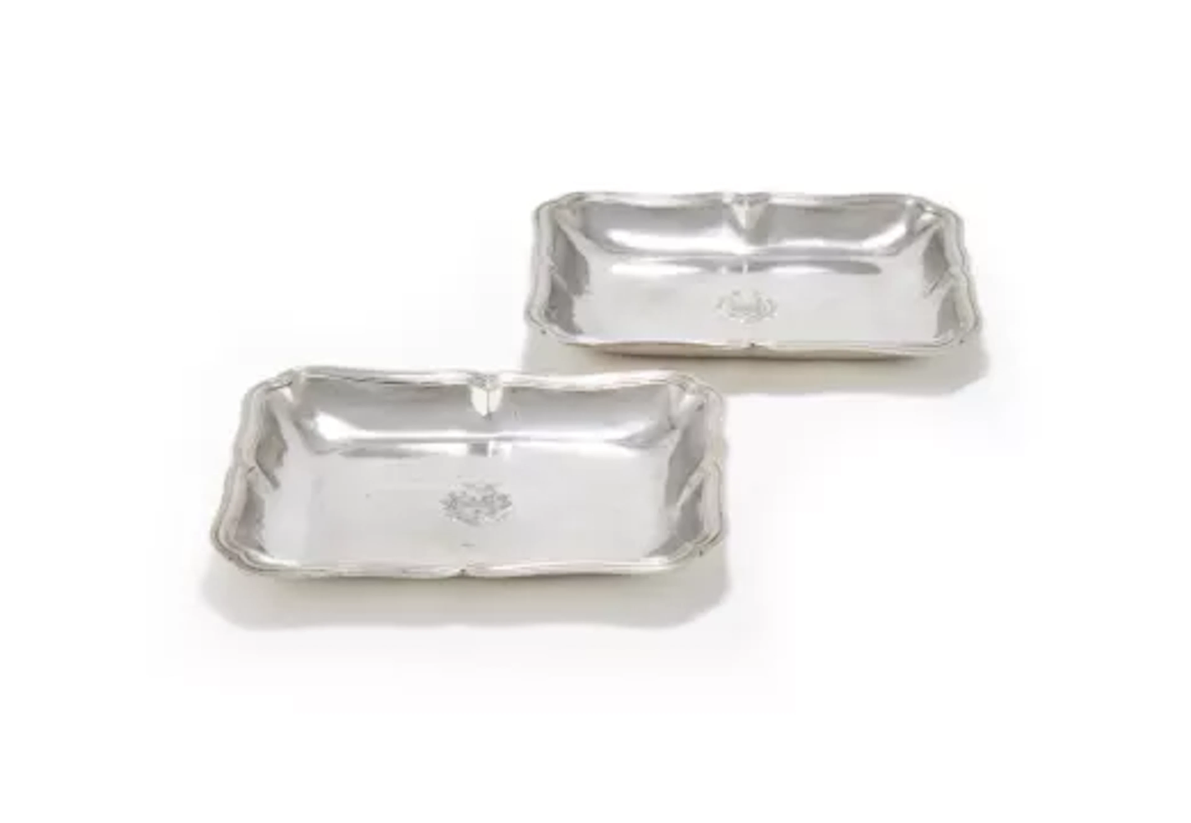 A PAIR OF FRENCH SILVER SHAPED OBLONG LEGUMIERES, PARIS CIRCA 1781
