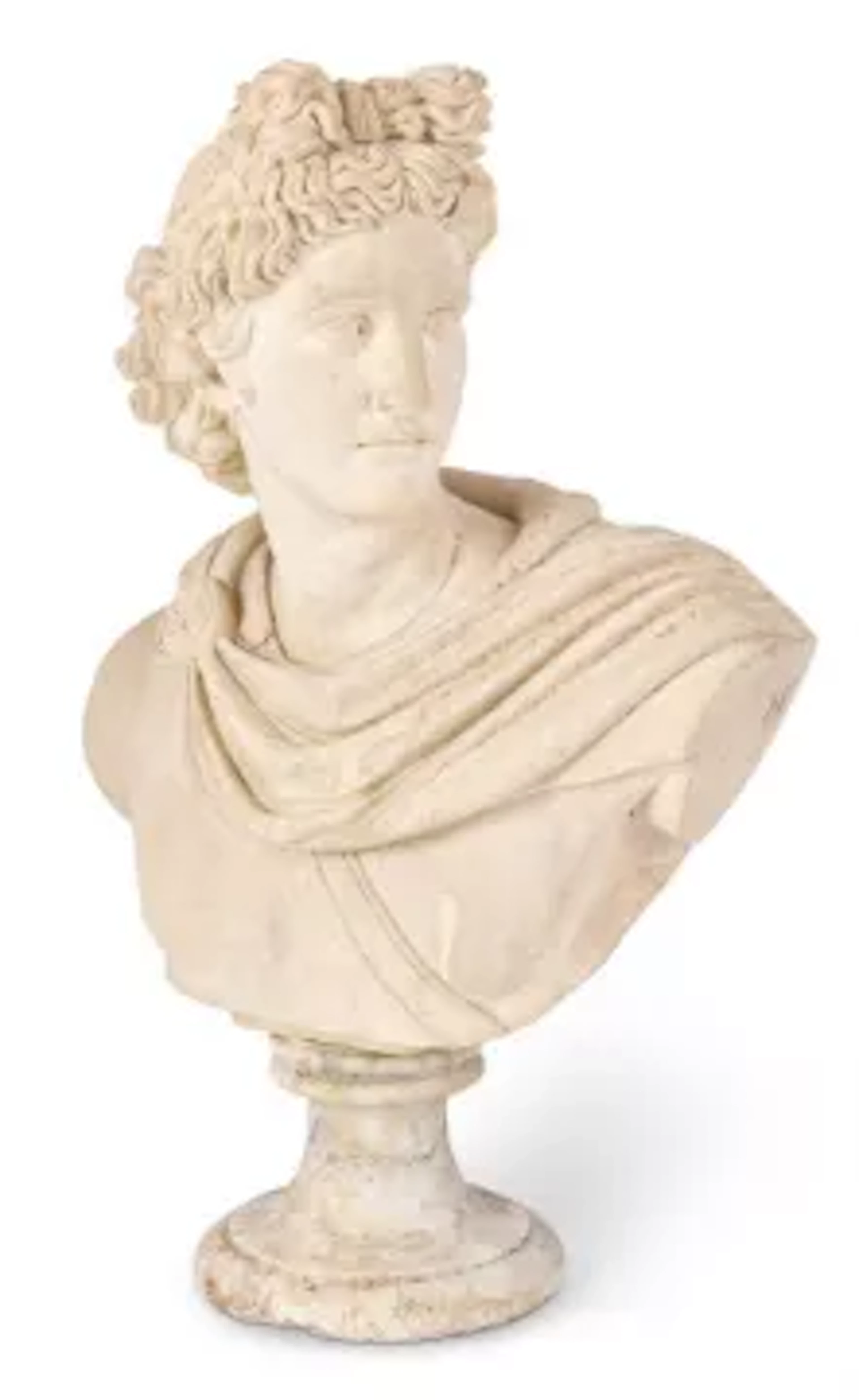 AFTER THE ANTIQUE, A COMPOSITION BUST OF THE APOLLO BELVEDERE