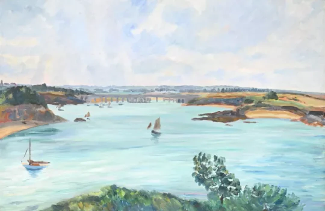 λ PAUL LUCIEN MAZE (FRENCH/BRITISH 1887-1979), AN ESTUARY WITH A DISTANT BRIDGE