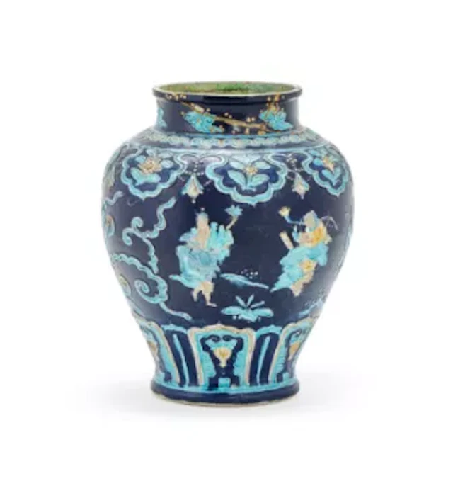 A large Chinese Fehua 'Eight Immortals' vase, Ming dynasty