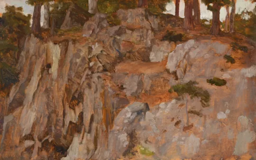 FREDERIC, LORD LEIGHTON (BRITISH 1830-1896), A STUDY OF ROCKS