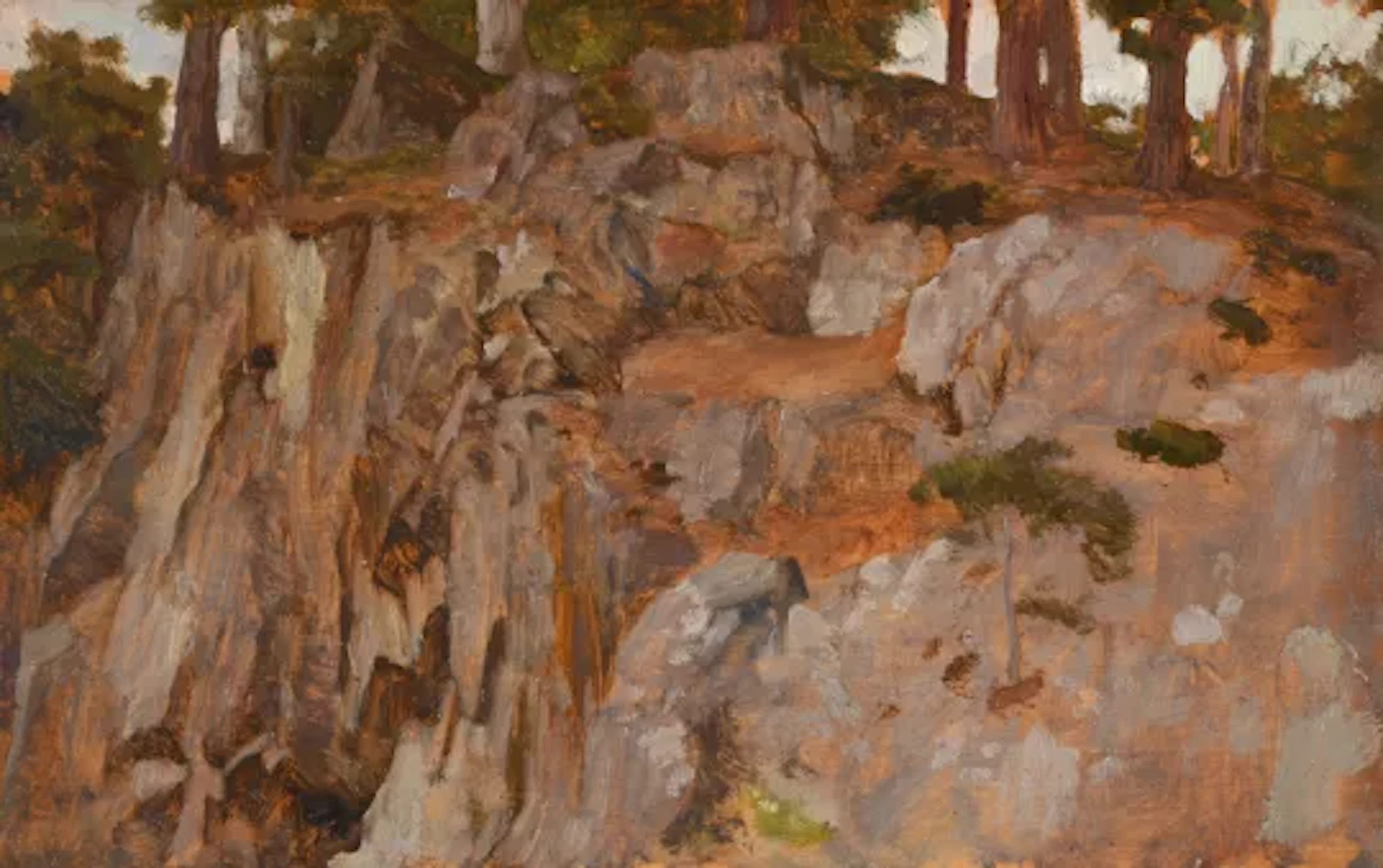 FREDERIC, LORD LEIGHTON (BRITISH 1830-1896), A STUDY OF ROCKS