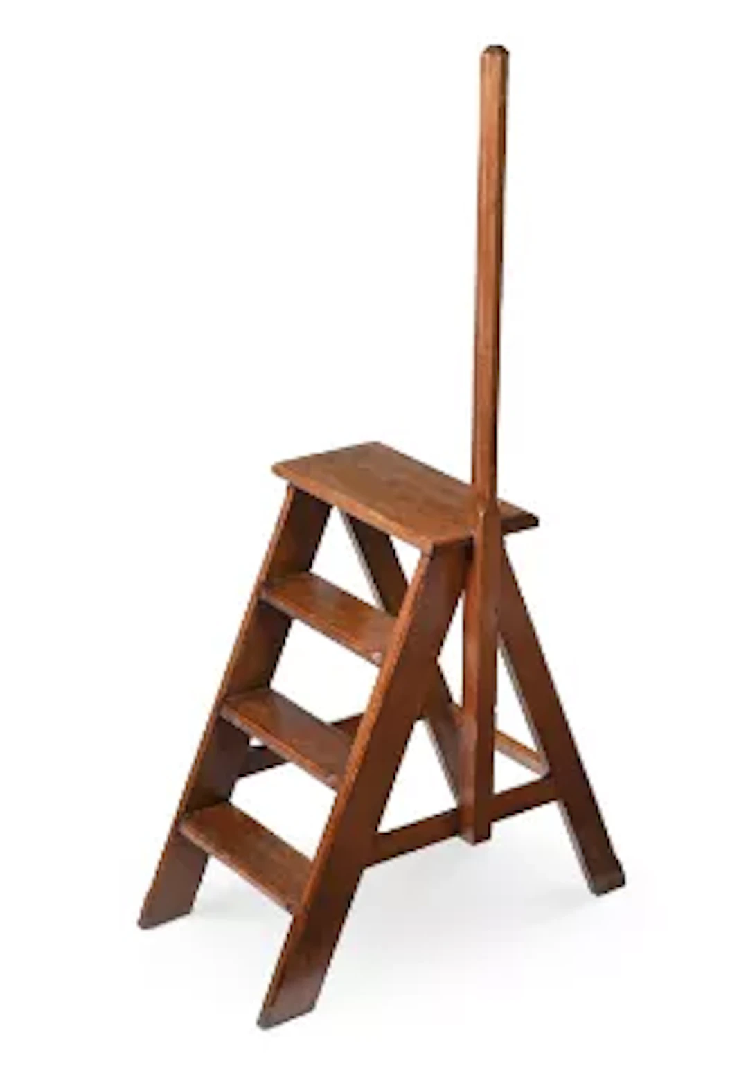 A SET OF VICTORIAN OAK LIBRARY STEPS, CIRCA 1870