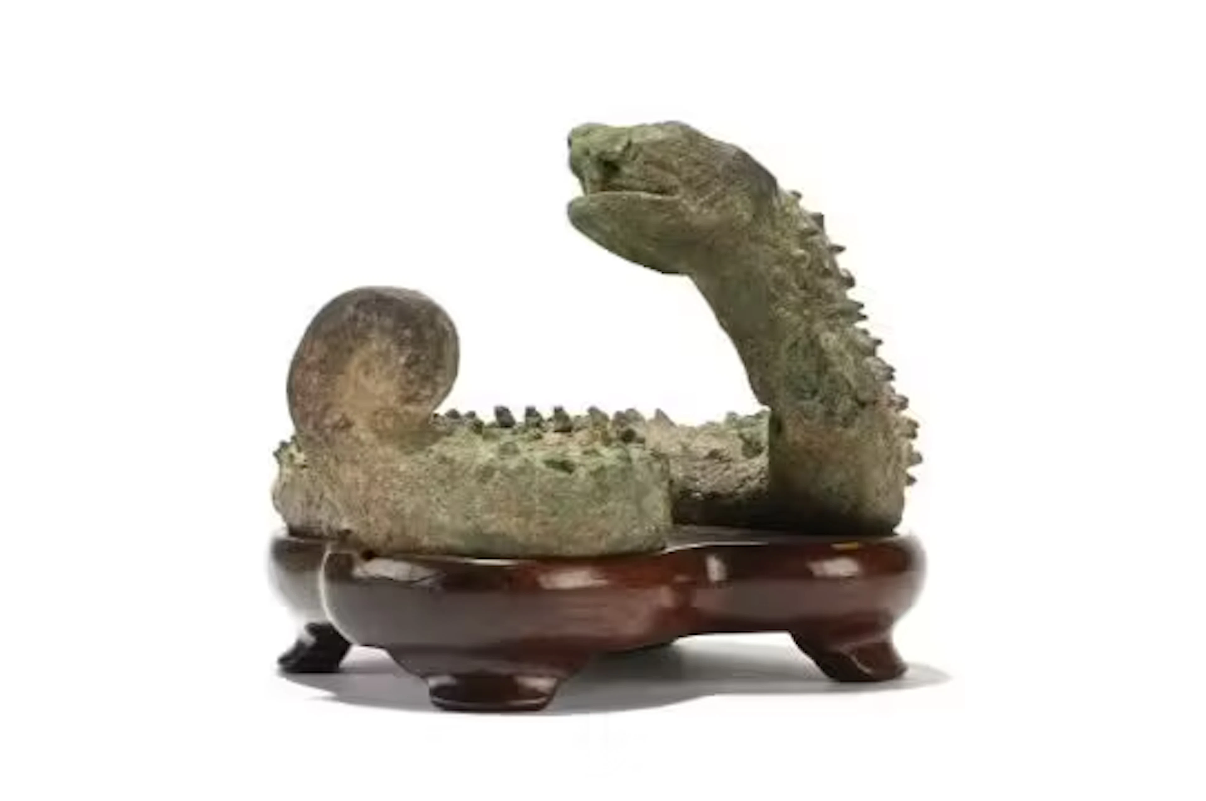 A Chinese bronze model of a snake