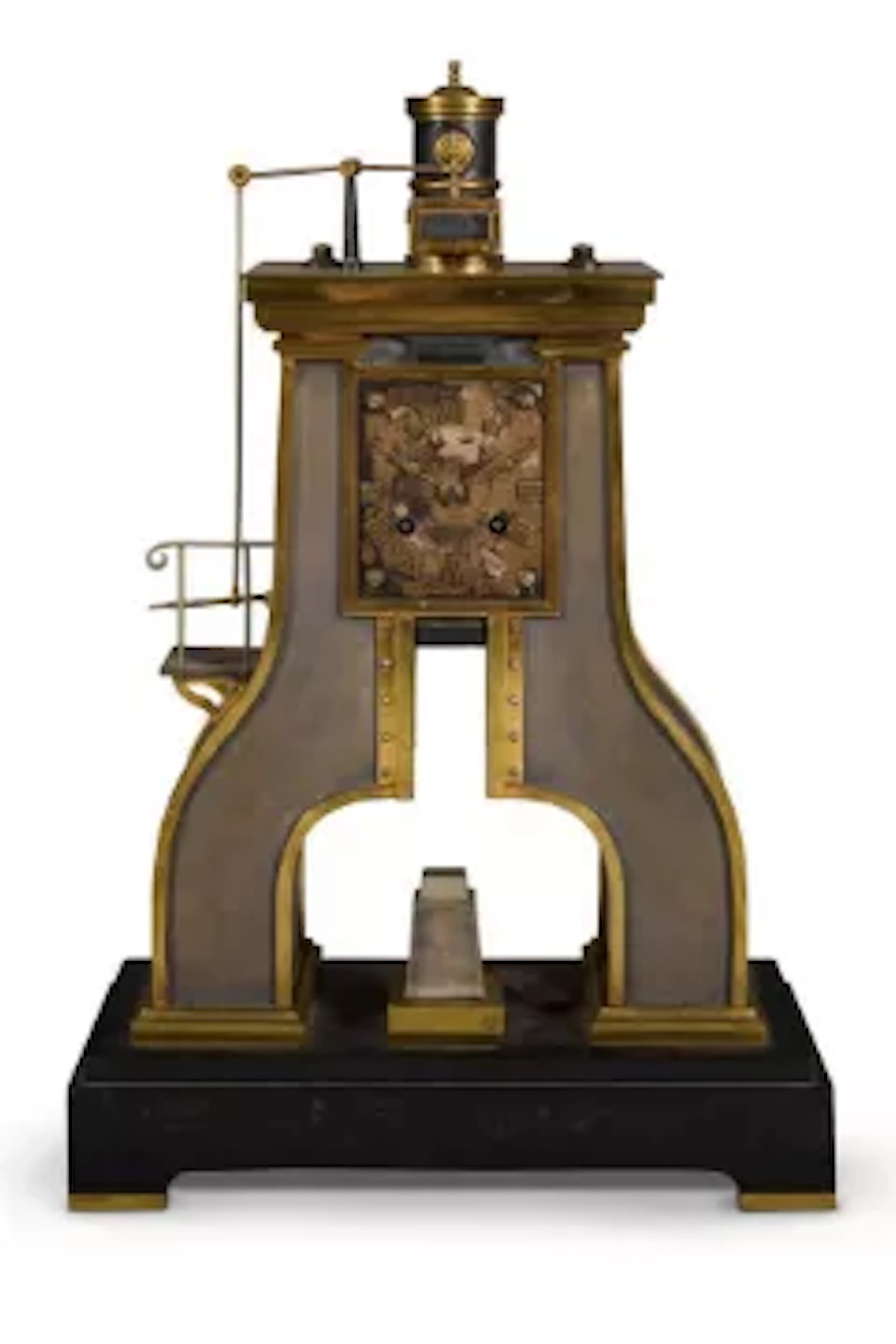 ANDRÉ GUILMET: A FRENCH NOVELTY MANTEL CLOCK IN THE FORM OF AN INDUSTRIAL
