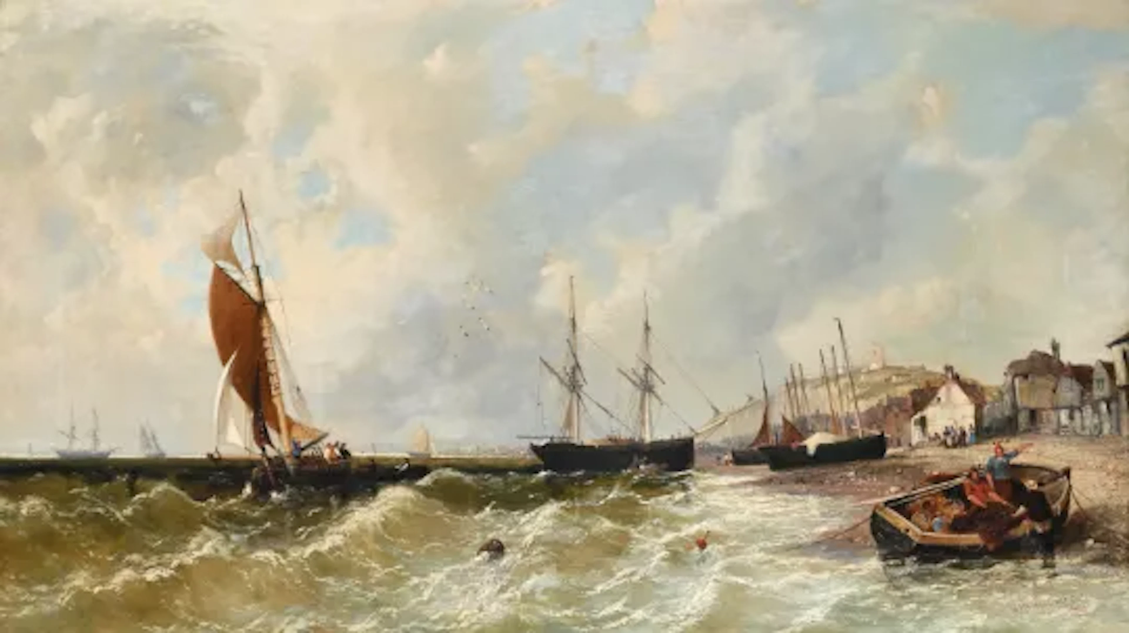 JAMES MEADOWS SENIOR (BRITISH 1798-1864), SHIPPING OFF THE COAST