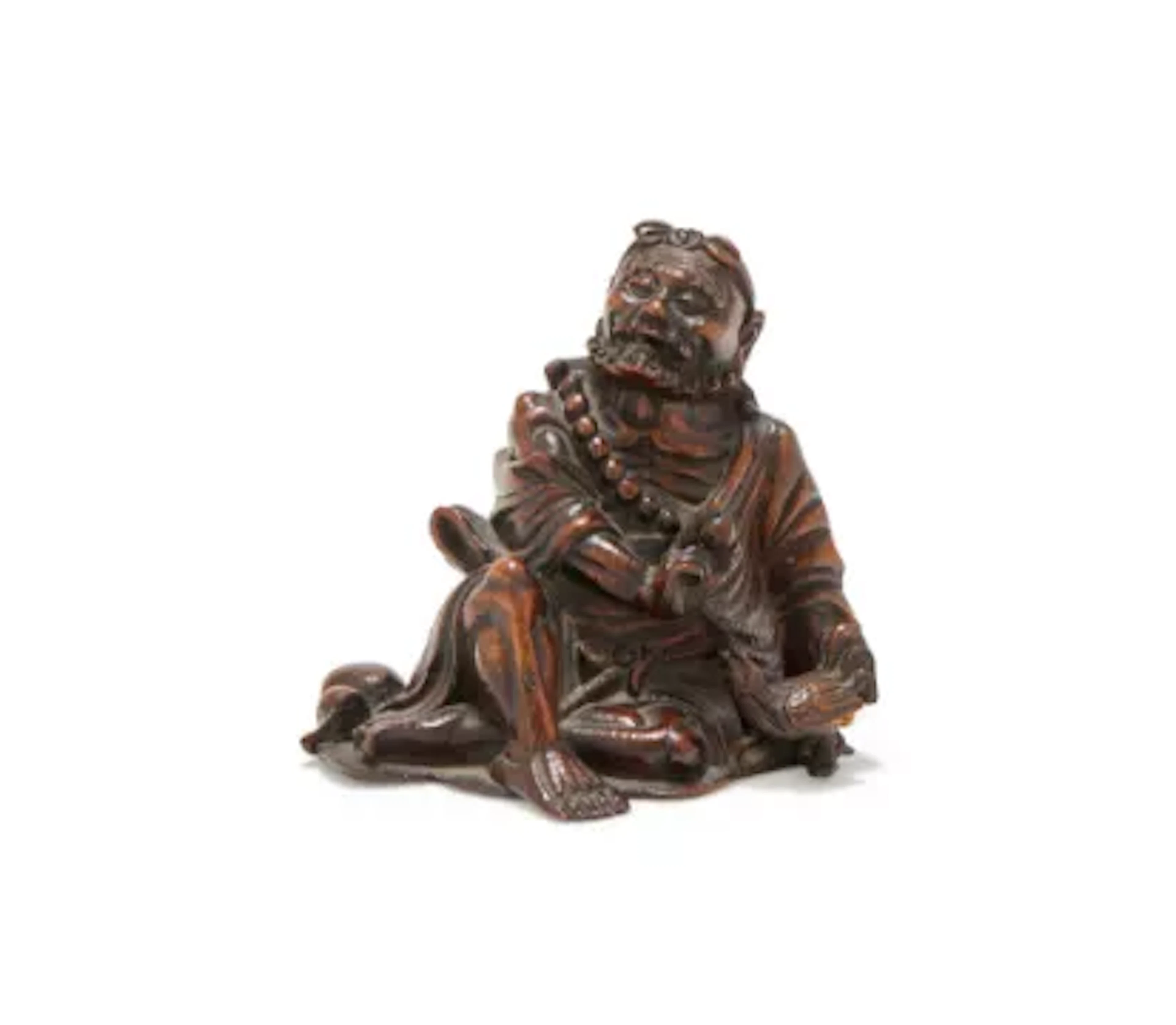 A Chinese bamboo wood carving probably depicting Li Tieguai, 17th
