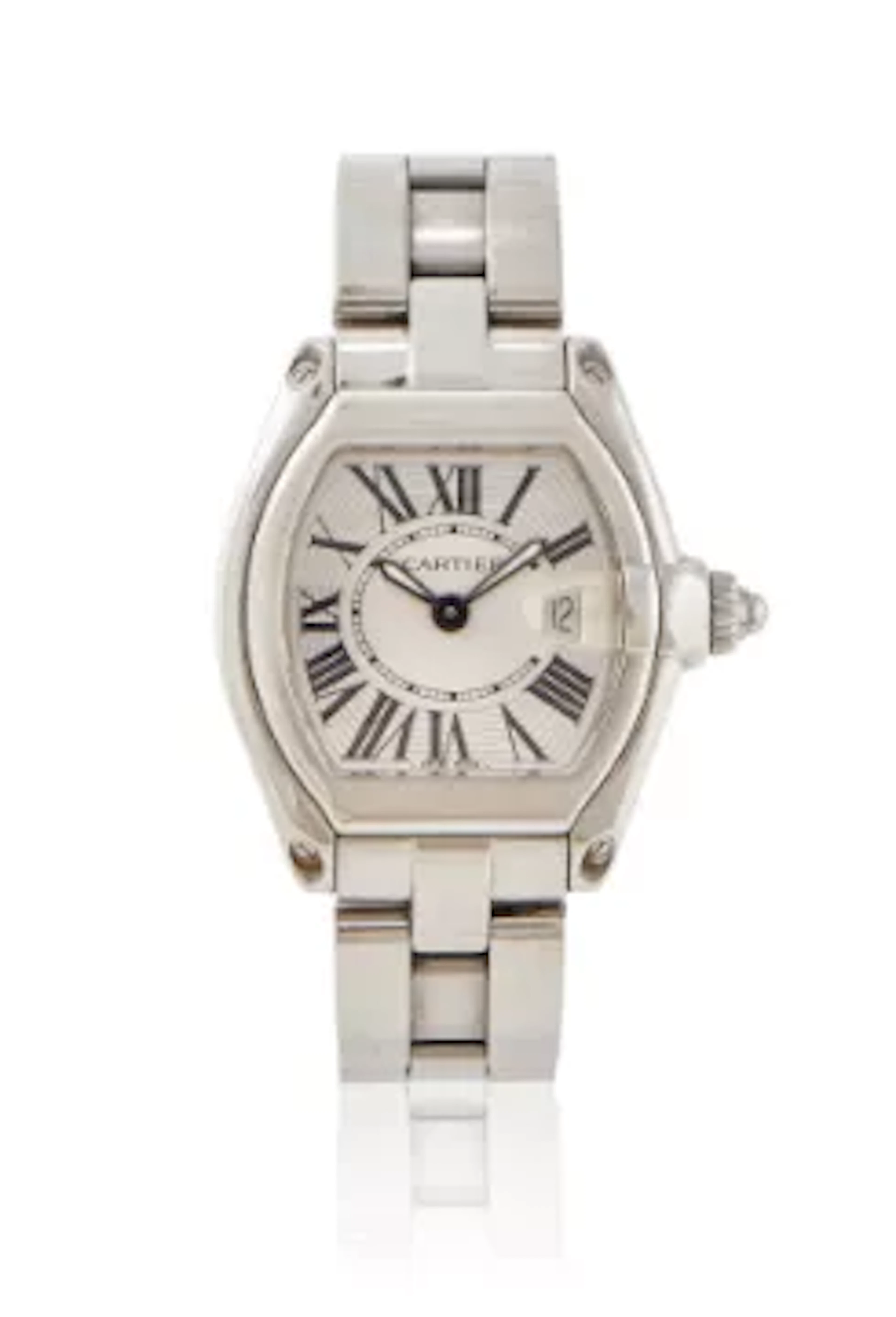 CARTIER, ROADSTER, REF. 2675, A STAINLESS STEEL BRACELET WITH DATE