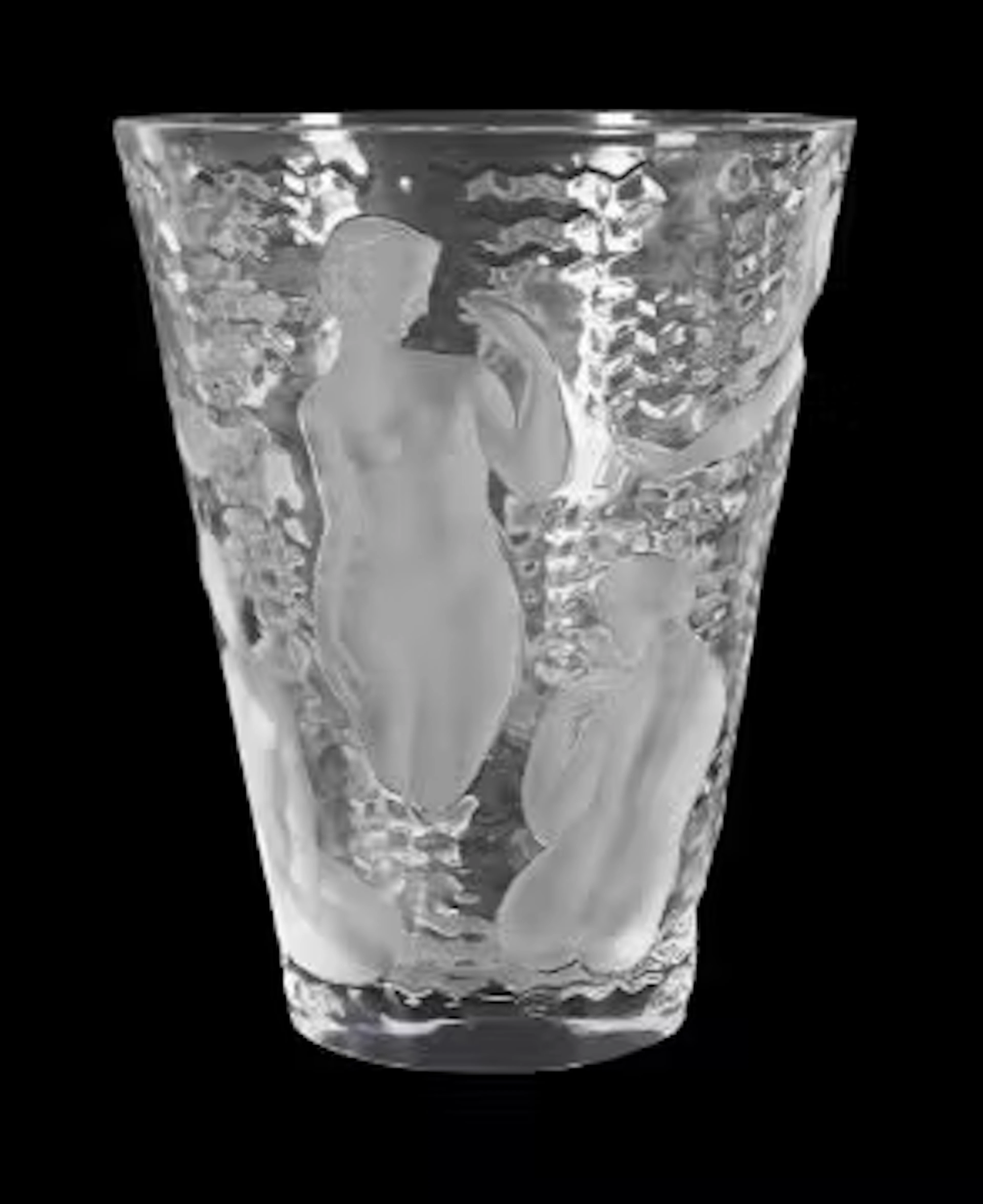 RENÉ LALIQUE (FRENCH, 1860-1945), 'ONDINES' VADE; DESIGNED 1938; POST 1945