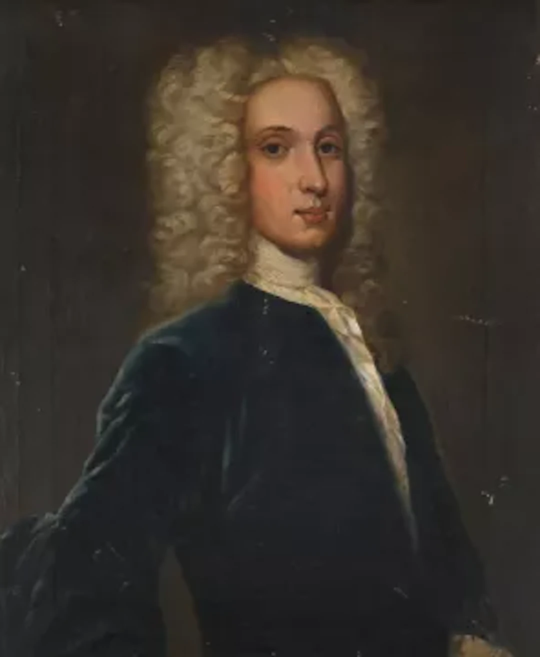 FOLLOWER OF JOHN VANDERBANK, PORTRAIT OF A YOUNG MAN IN A BLUE VELVET COAT