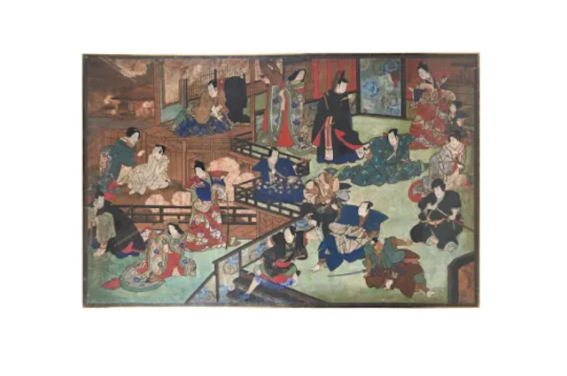 A Large Japanese decorative painting, 19th Century