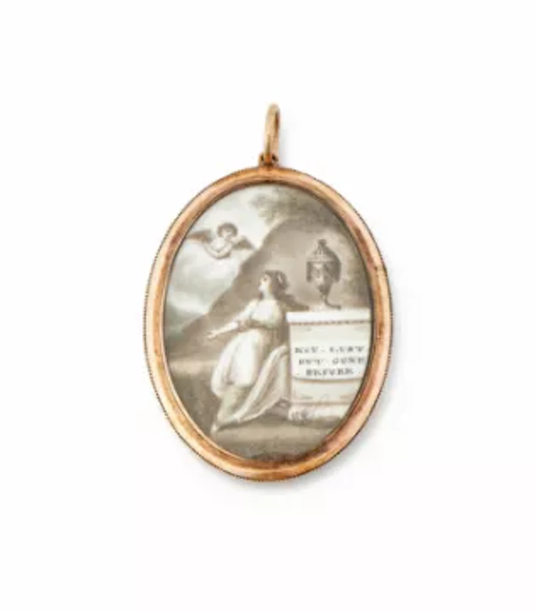 Y A GEORGE III MOURNING LOCKET, CIRCA 1787