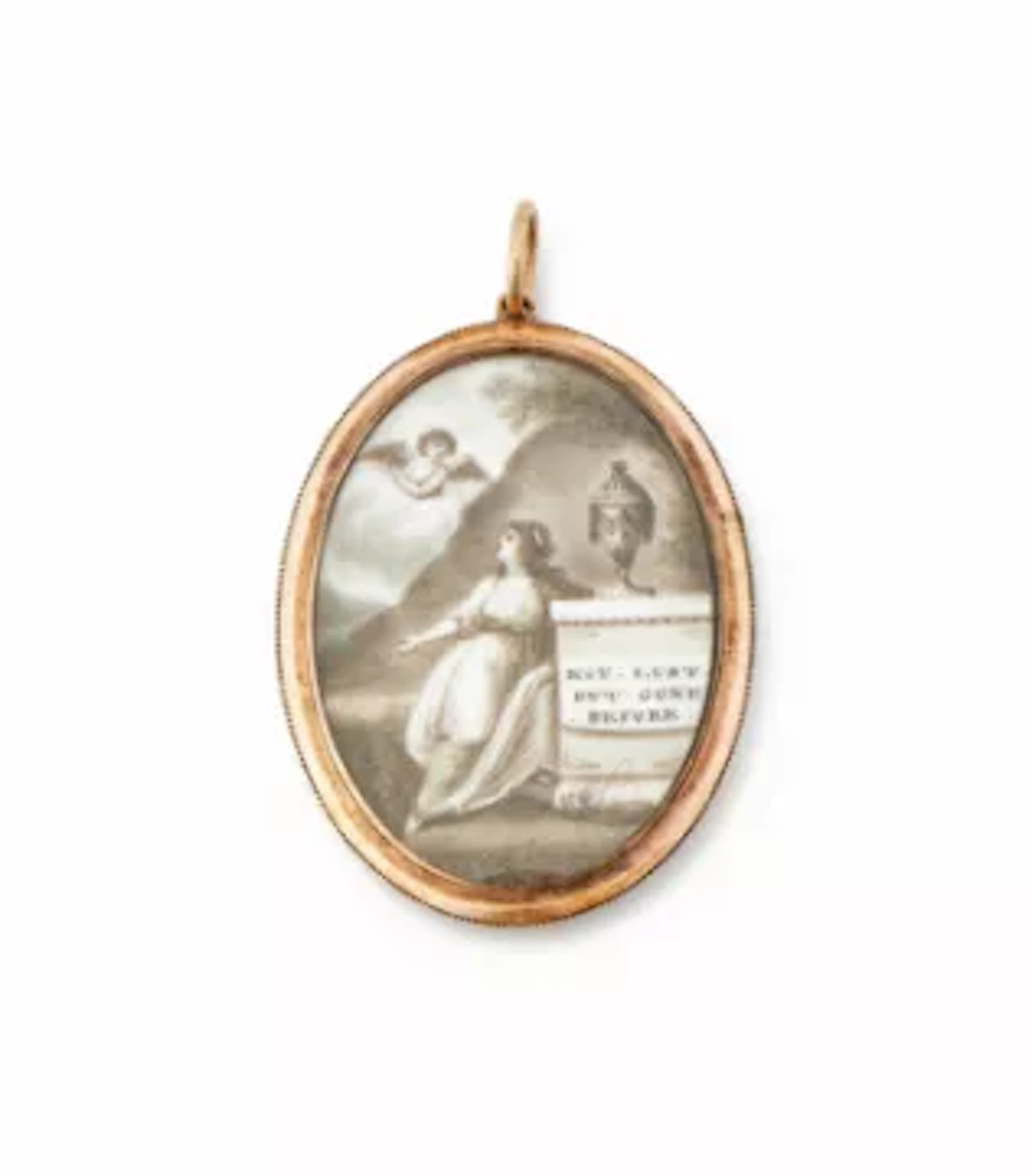 Y A GEORGE III MOURNING LOCKET, CIRCA 1787