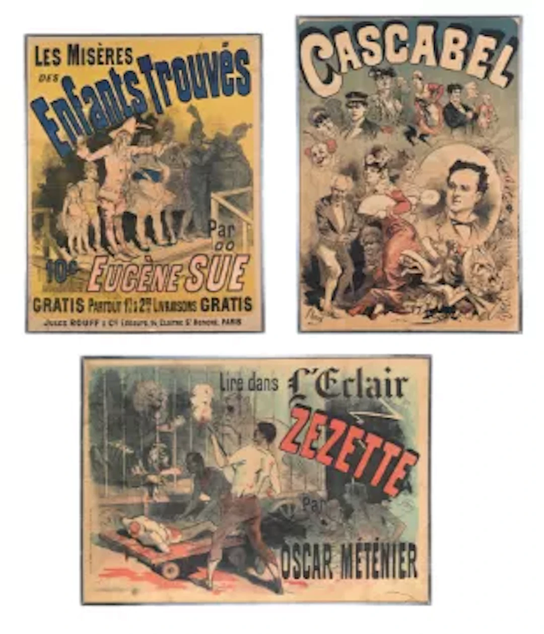 JULES CHÉRET (FRENCH, 1836-1932), THREE ADVERTISING POSTERS, LATE 19TH CENTURY