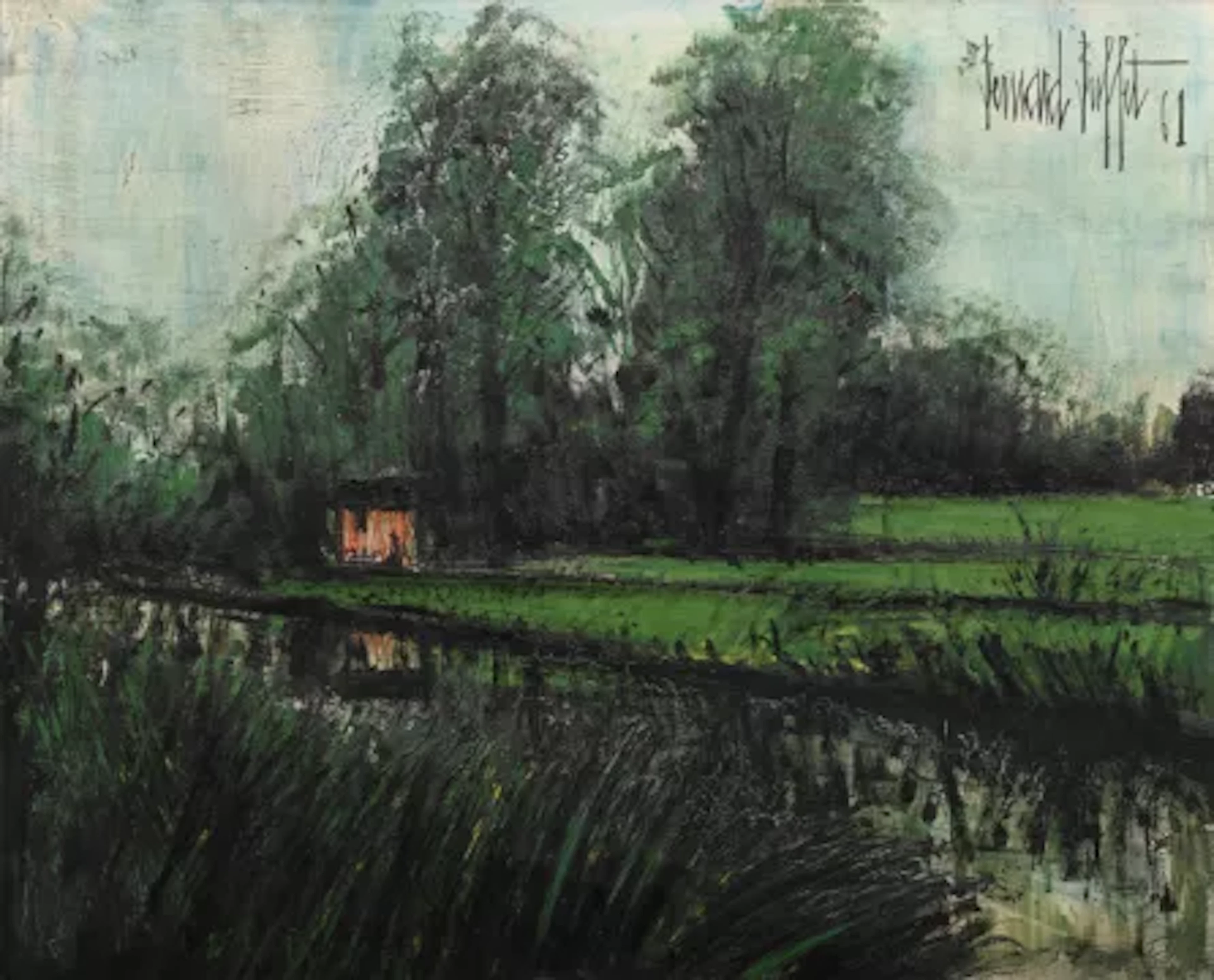 λ BERNARD BUFFET (FRENCH 1928-1999), RIVIÈRE DANS LA CAMPAGNE