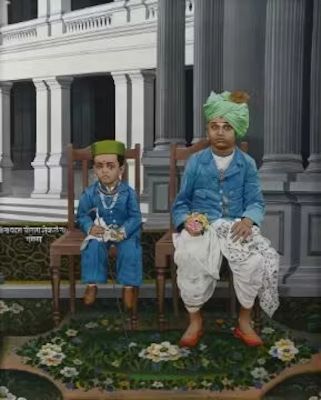 A double portrait of two boys
