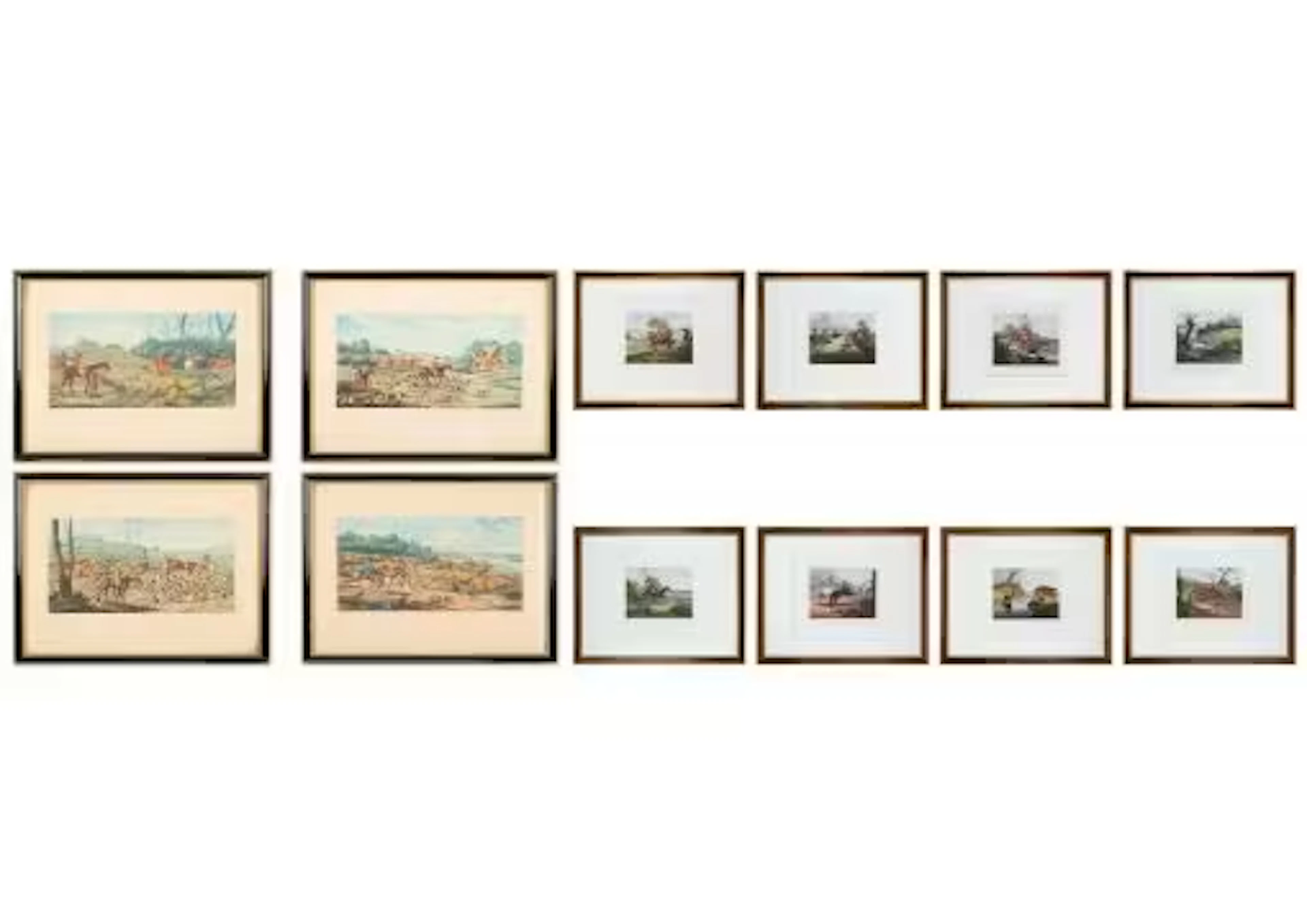 EDWARD DUNCAN (1803-1882), EIGHT HAND-COLOURED AQUATINTS OF HUNTING
