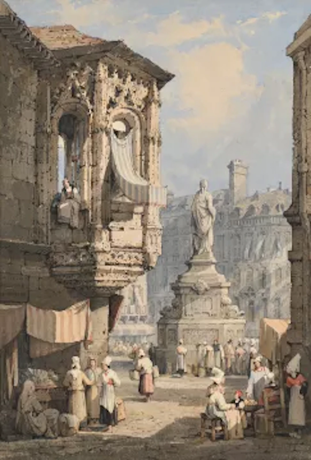 SAMUEL PROUT O.W.S. (BRITISH 1783-1852), PLACE DE LA PUCELLE D'ORLÉANS, ROUEN