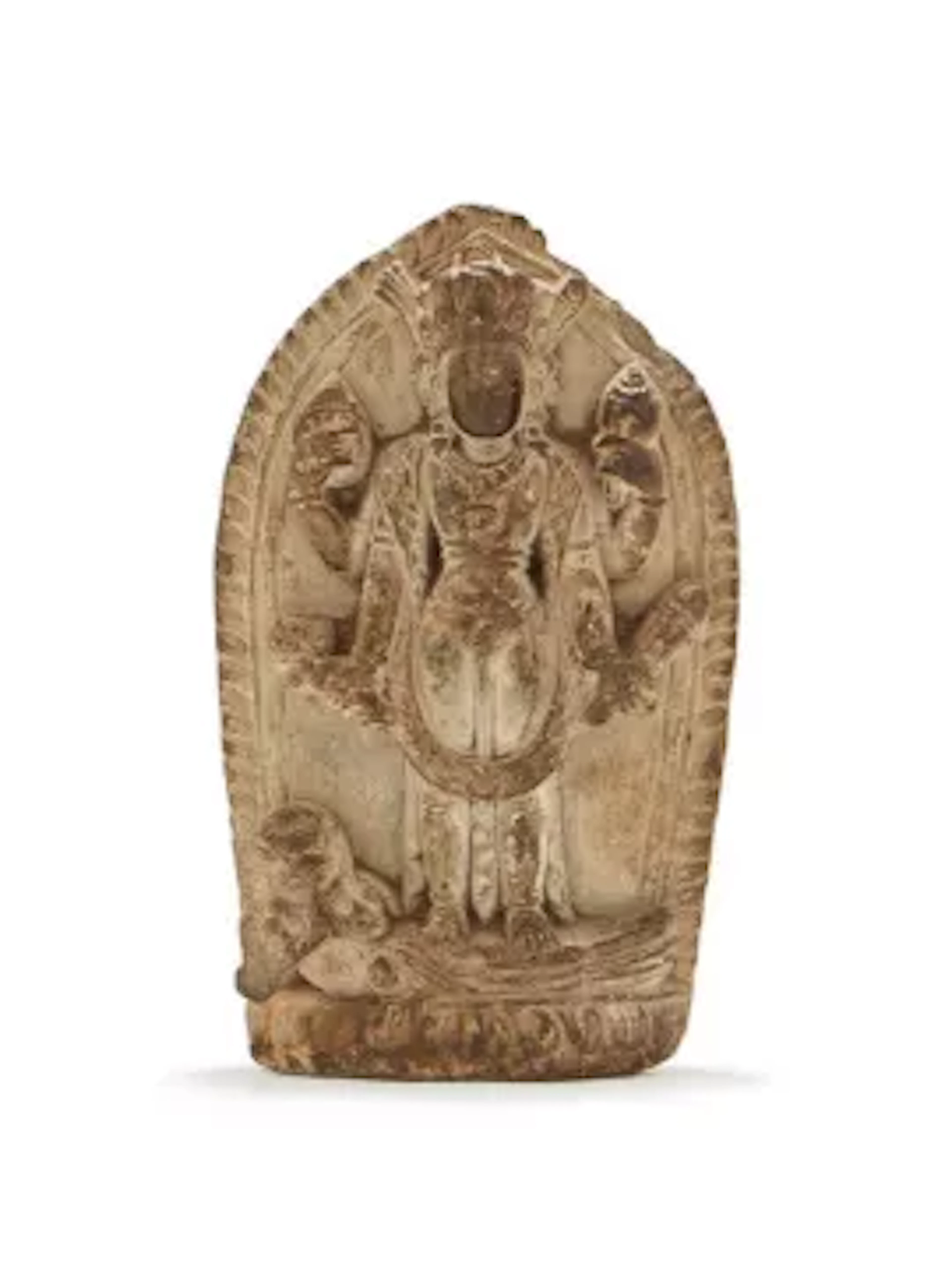 A Nepalese stone stele depicting Vishnu on Garuda