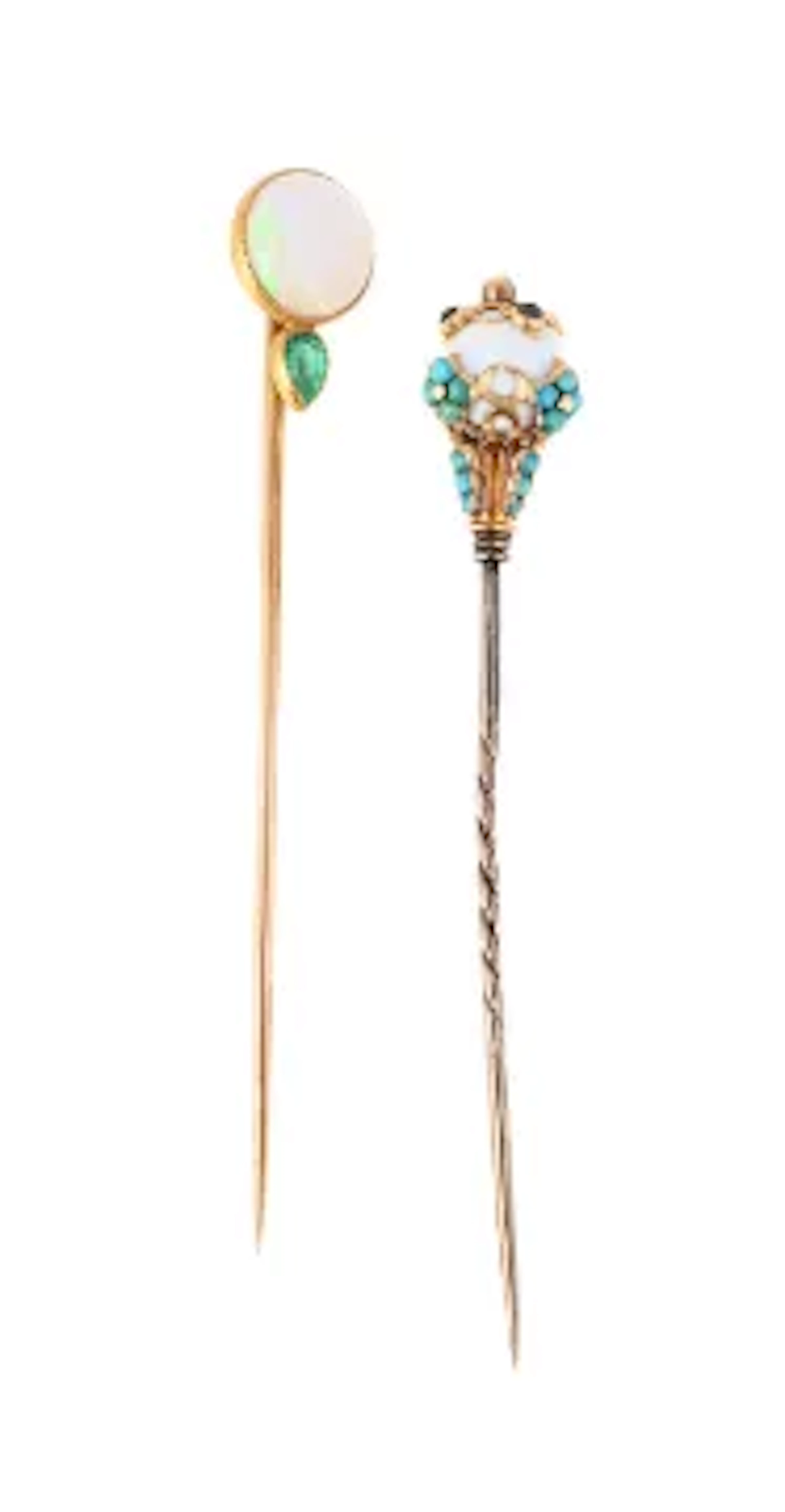 TWO ANTIQUE STICKPINS