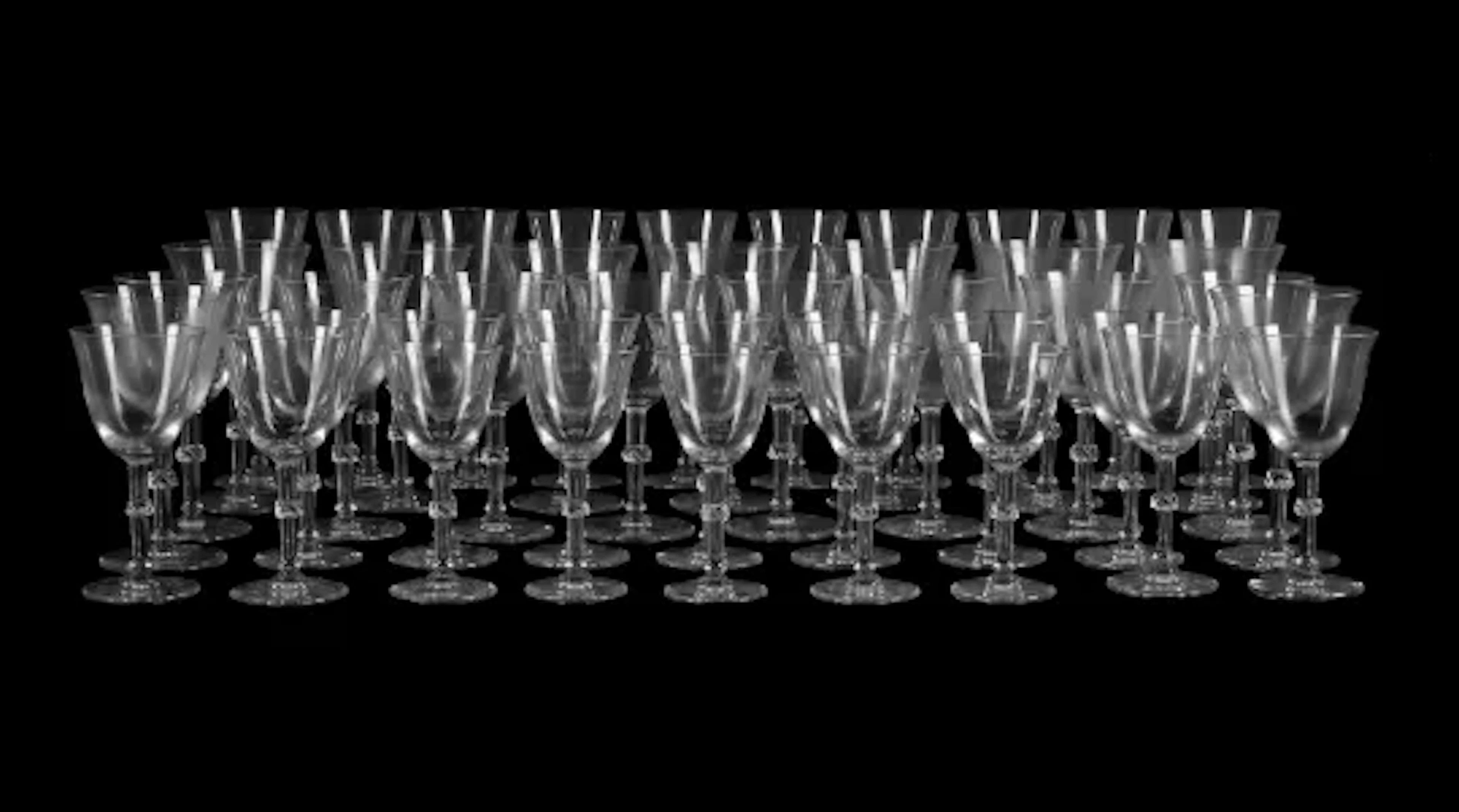 LALIQUE, PART 'BEAUGENCY' STEMWARE SERVICE, CIRCA 1990