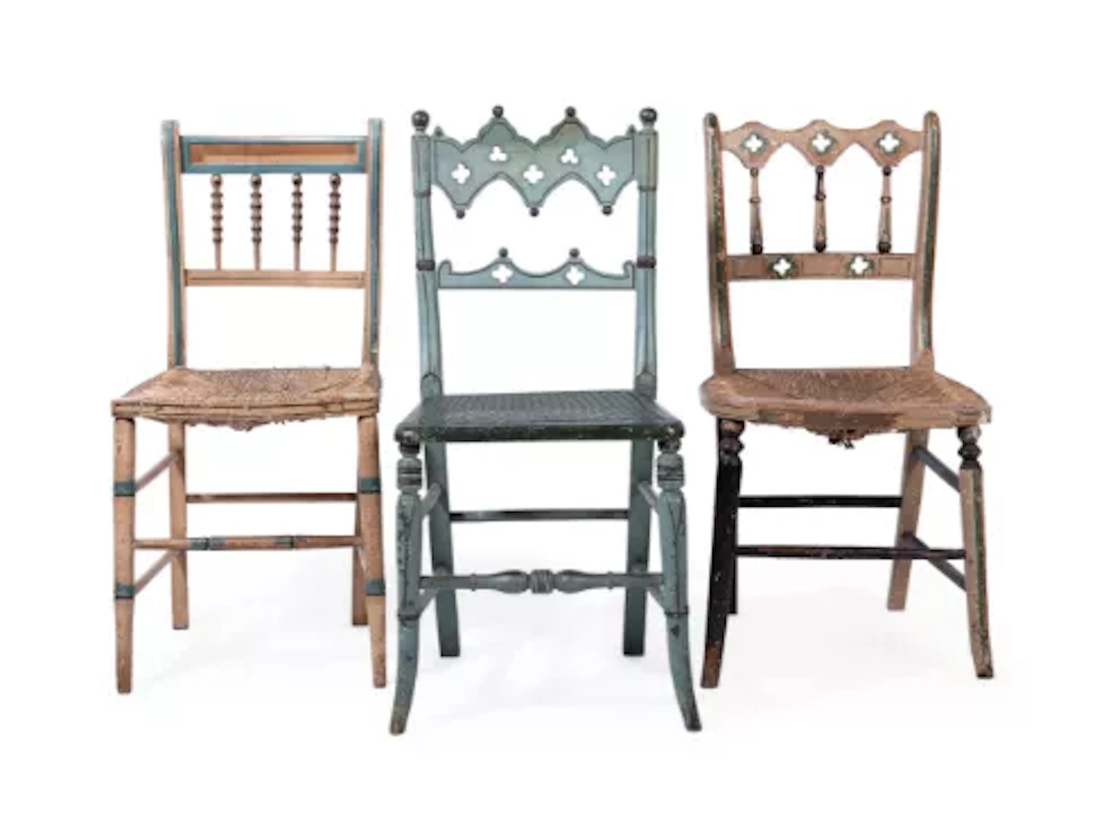 A REGENCY SIDE CHAIR, 19TH CENTURY, AND LATER PAINTED BY JOHN FOWLER