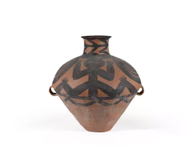 A large Chinese painted pottery jar