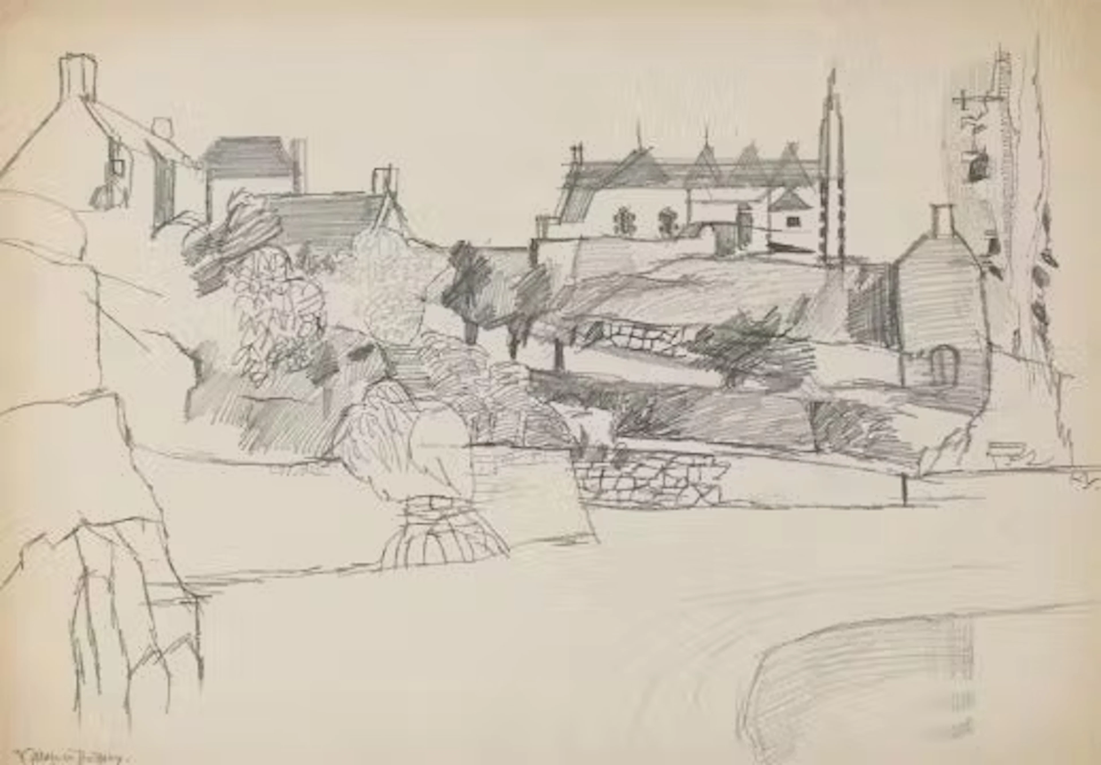 λ KEITH VAUGHAN (BRITISH 1912-1977), VILLAGE IN BRITTANY