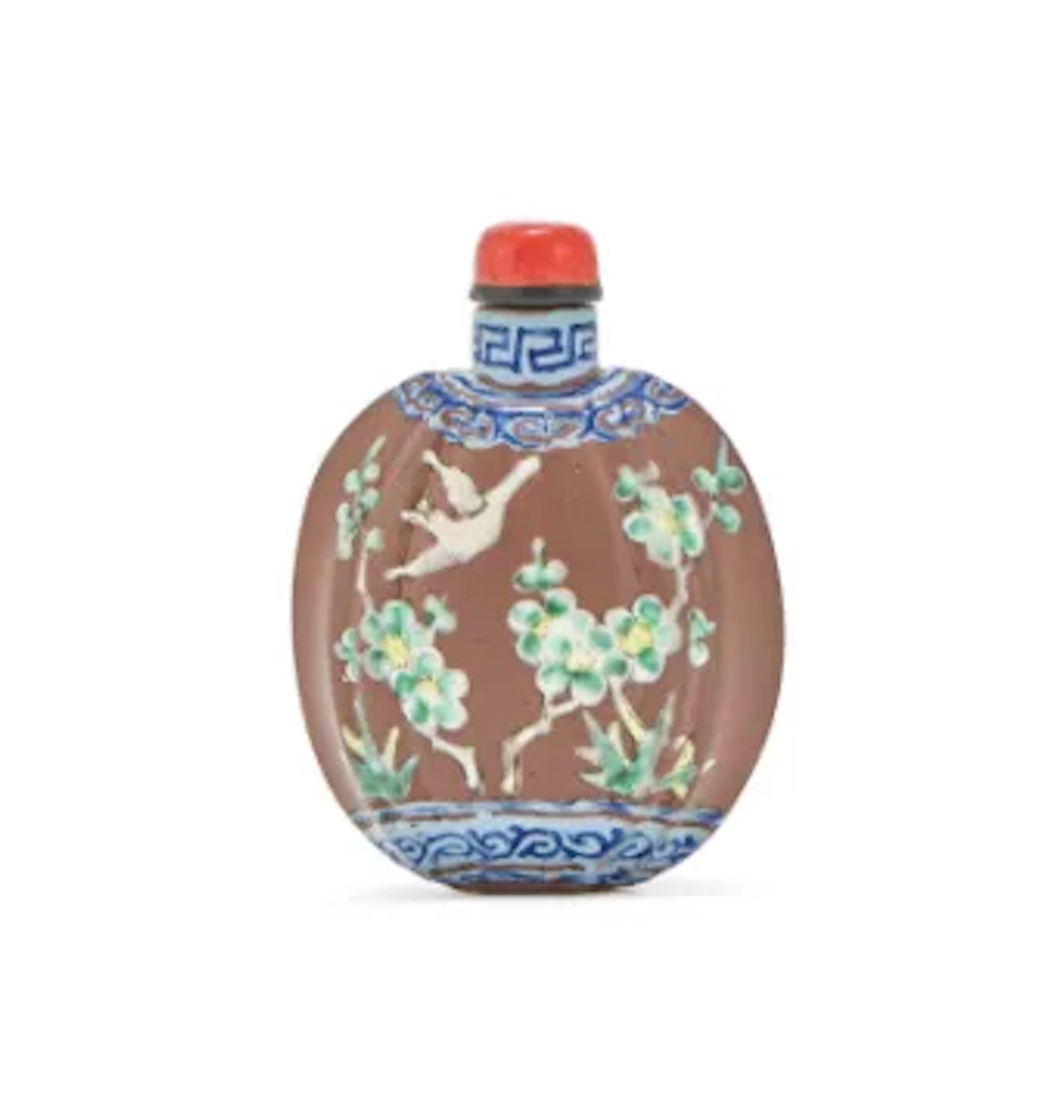 A Chinese Yixing enamelled snuff bottle, 19th century
