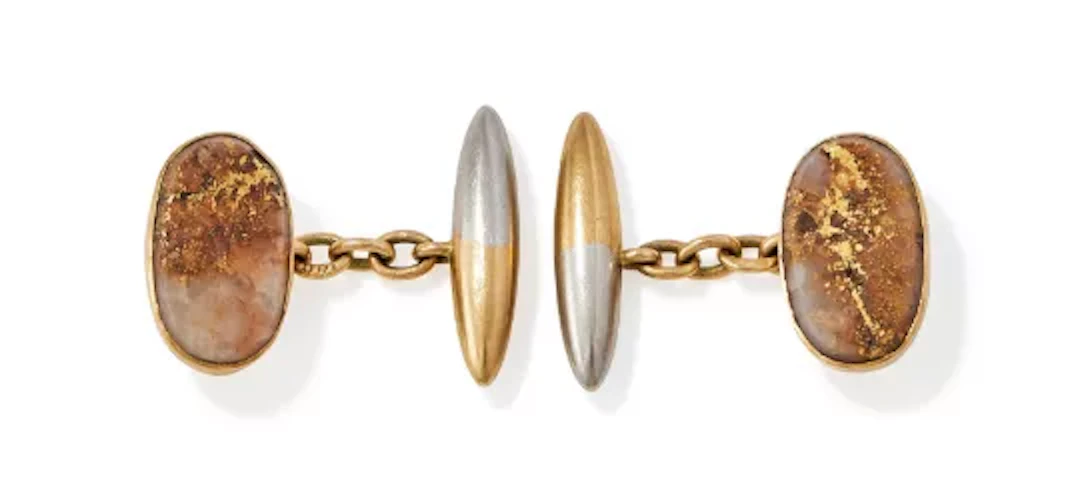 A PAIR OF HARDSTONE CUFFLINKS