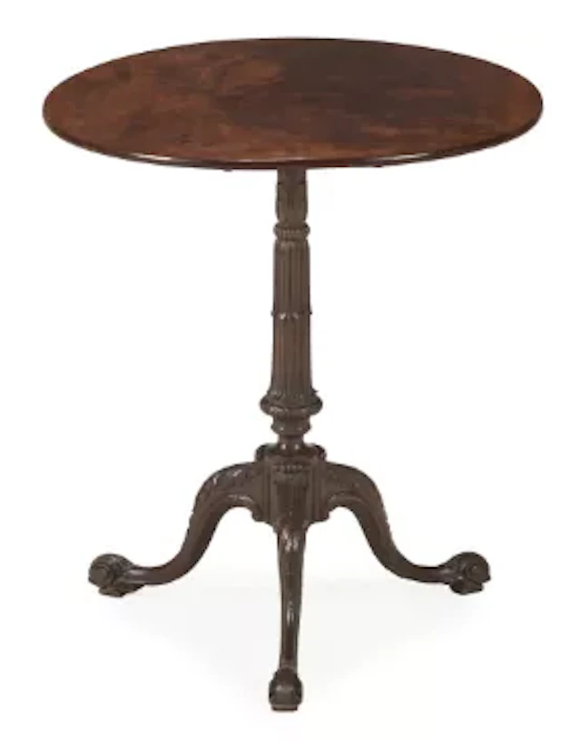 A CARVED MAHOGANY TRIPOD TABLE, IN THE MANNER OF THOMAS CHIPPENDALE