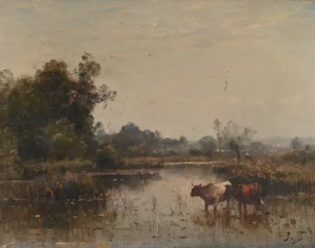 LOUIS AIMÉ JAPY (FRENCH 1840-1916), CATTLE WATERING