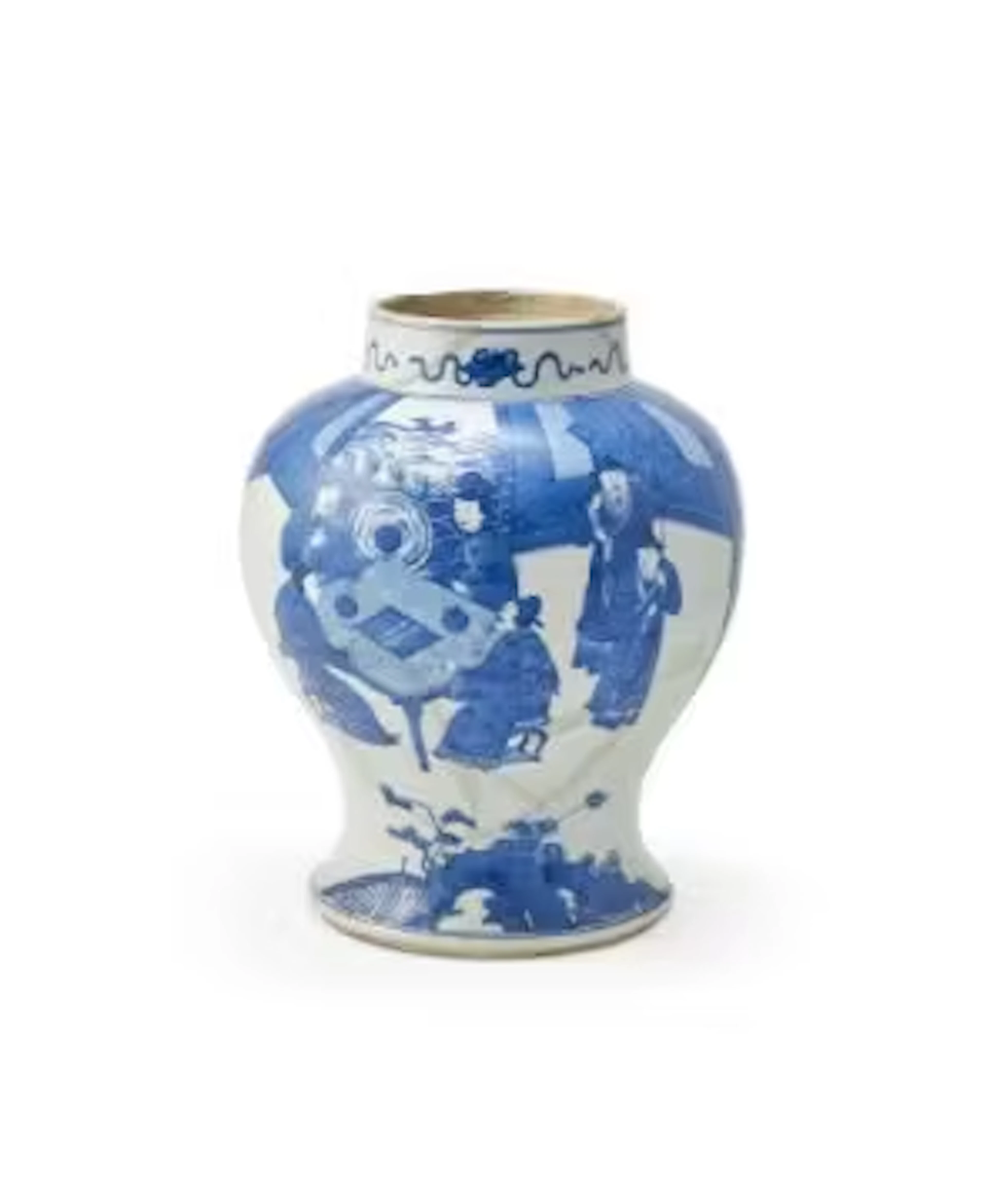 A Chinese blue and white baluster vase