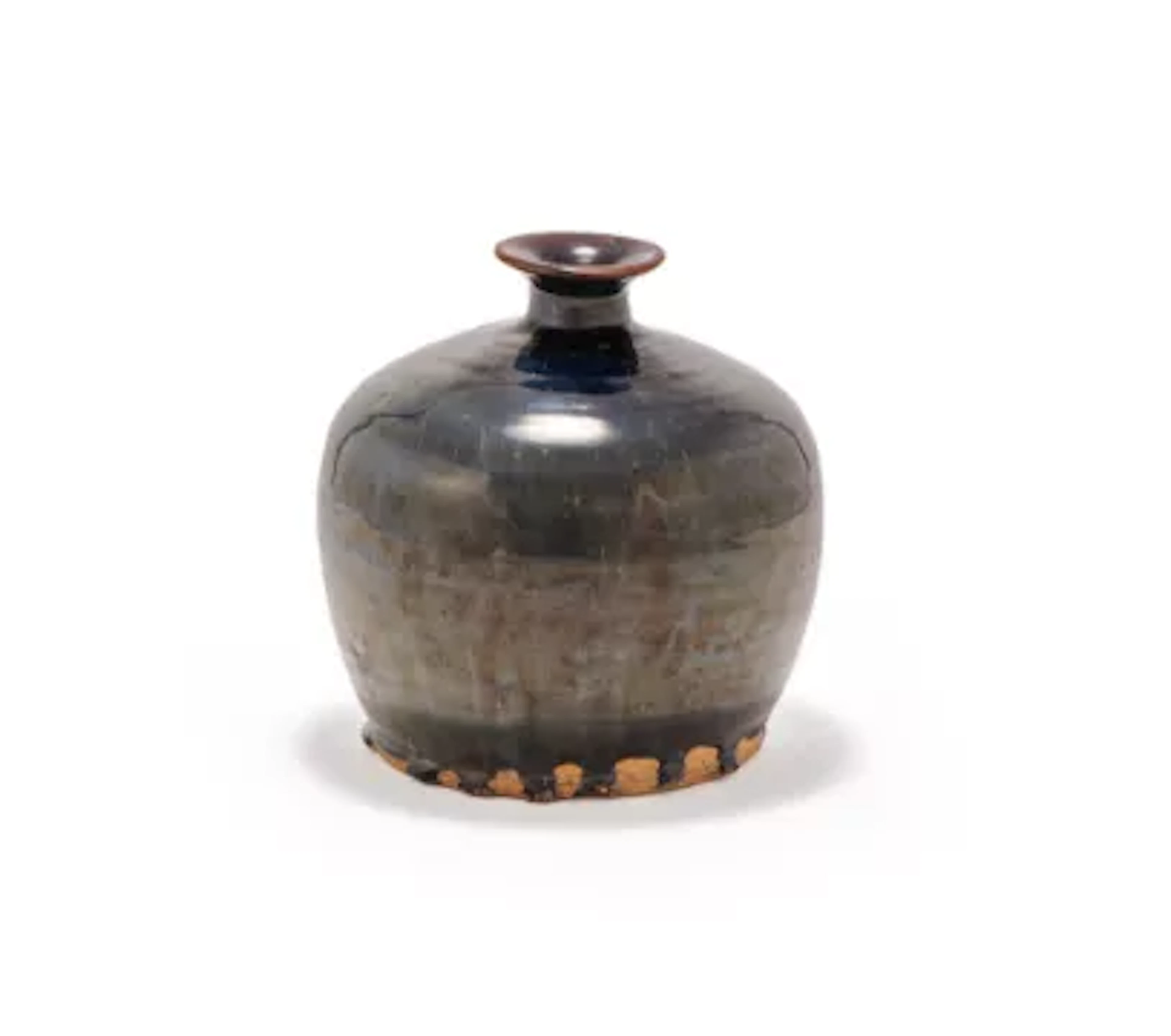 A Chinese Henan black glazed russet-flecked tulu vase, Presumed Song dynasty