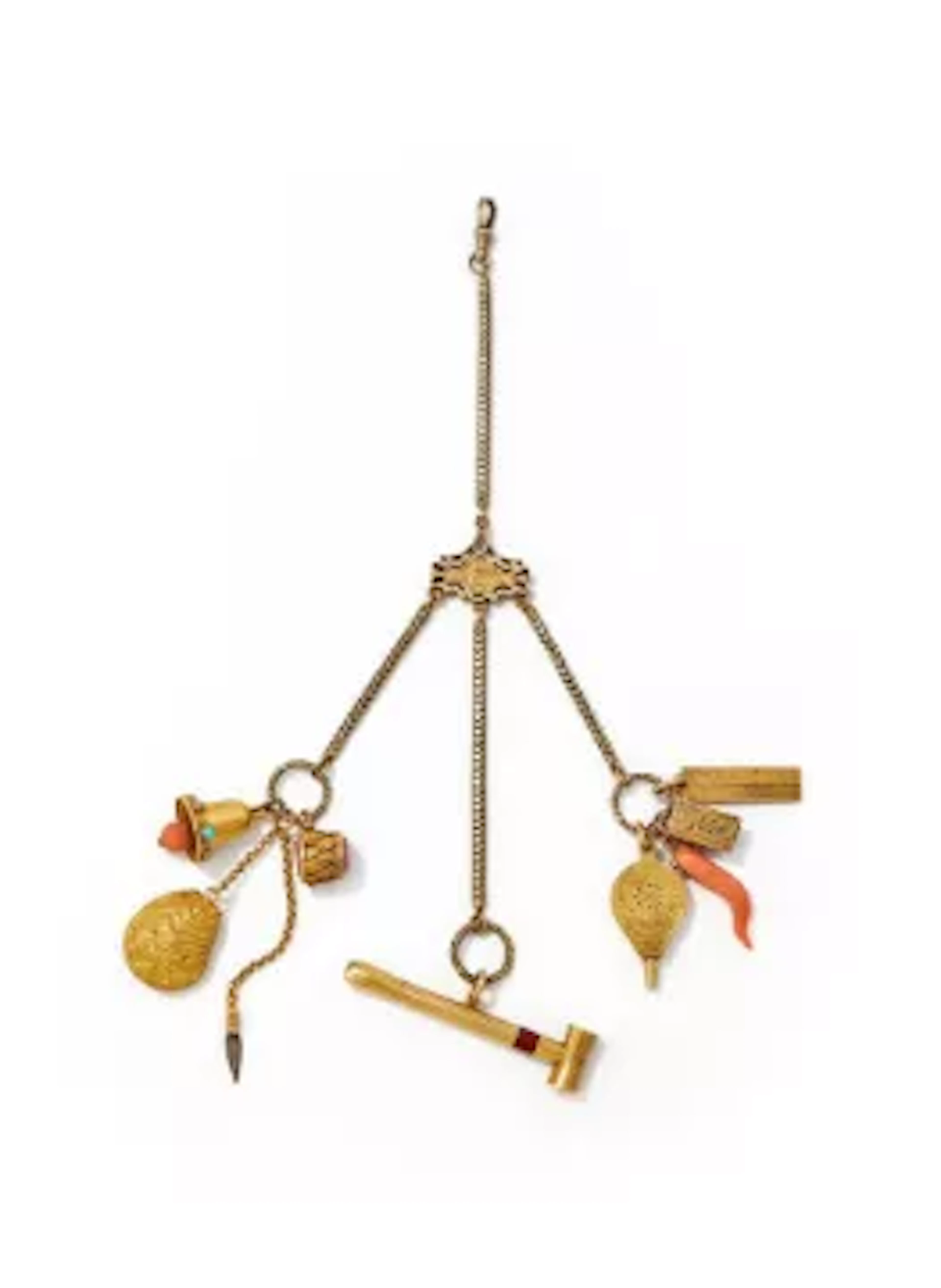 Y A 19TH CENTURY NOVELTY CHARM CHATELAINE